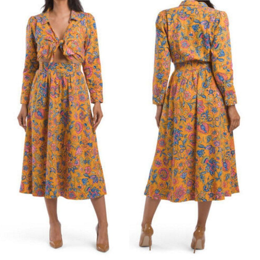 House of Harlow NWT New House of Harlow 1960 Cheyna Orange Floral Bohemian Size S / US 4 / IT 40 - 1 Thumbnail