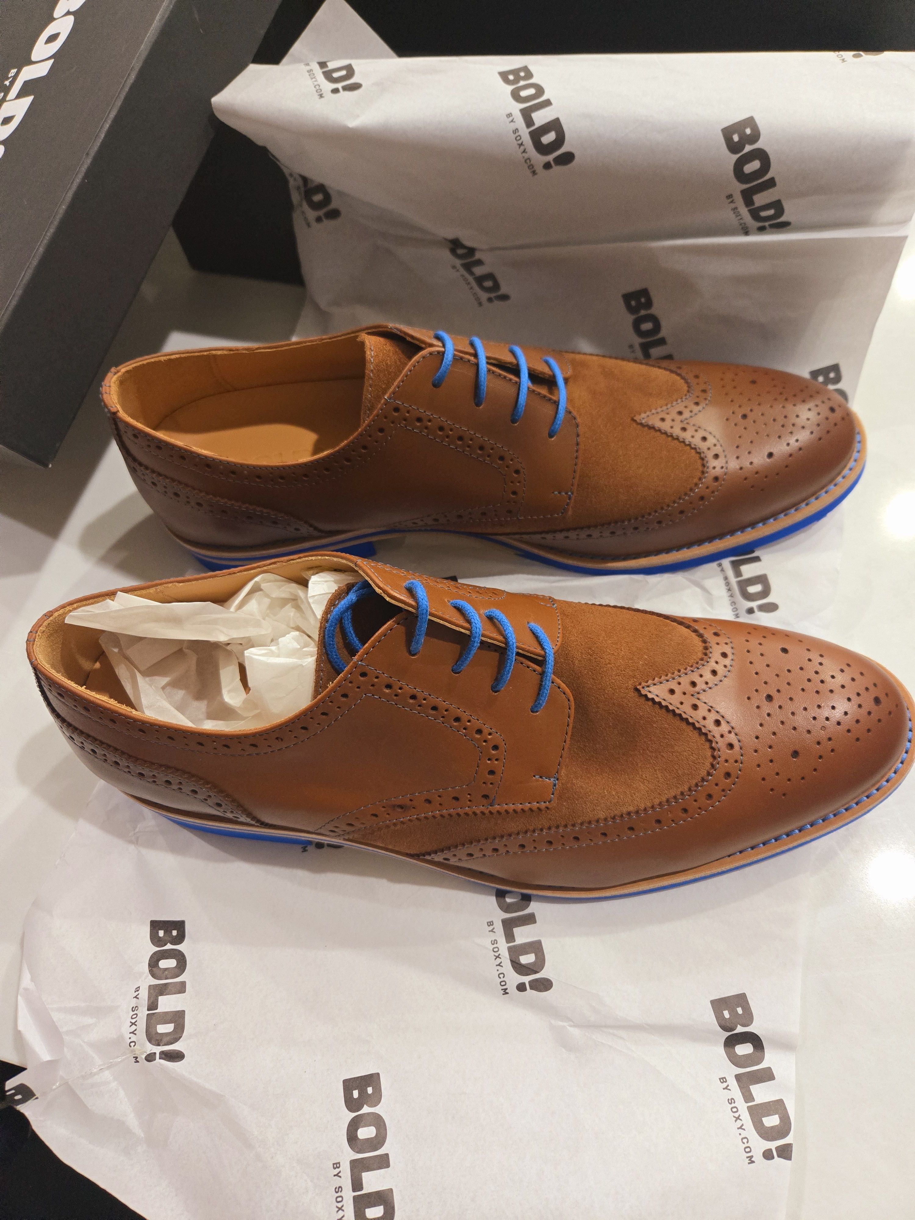 Other Brand New Men's Bold Wingtips with blue Soles -S 14 Size US 14 / EU 47 - 6 Thumbnail