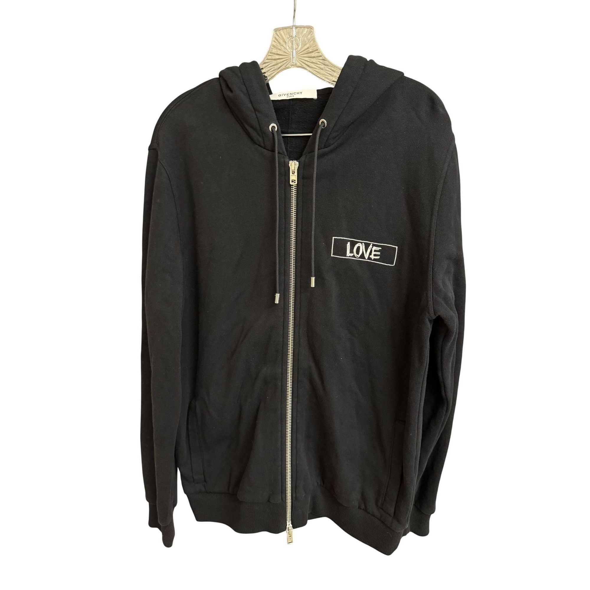 Givenchy Givenchy Black "Love" Hoodie S Cotton & Viscose Blend Size S / US 4 / IT 40 - 1 Thumbnail