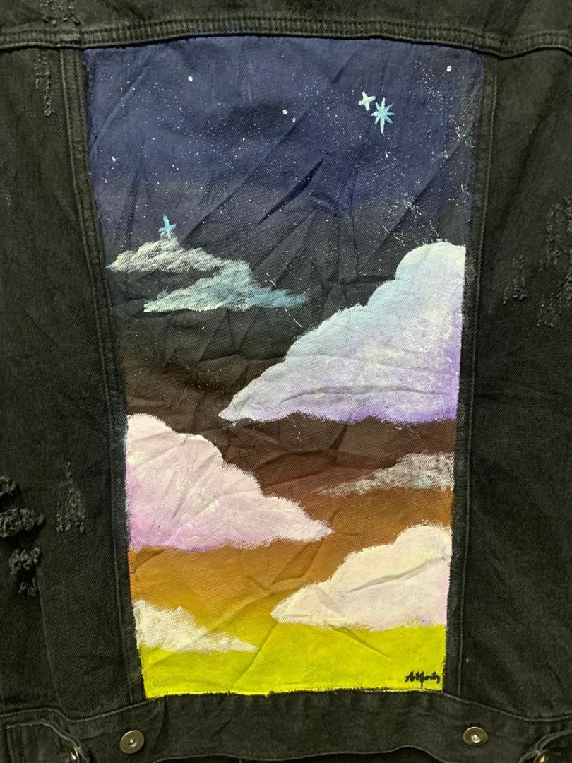 Forever 21 FOREVER 21 DENIM JACKET DISTRESSED OIL PAINTING GRAPHICS Size US M / EU 48-50 / 2 - 10 Thumbnail