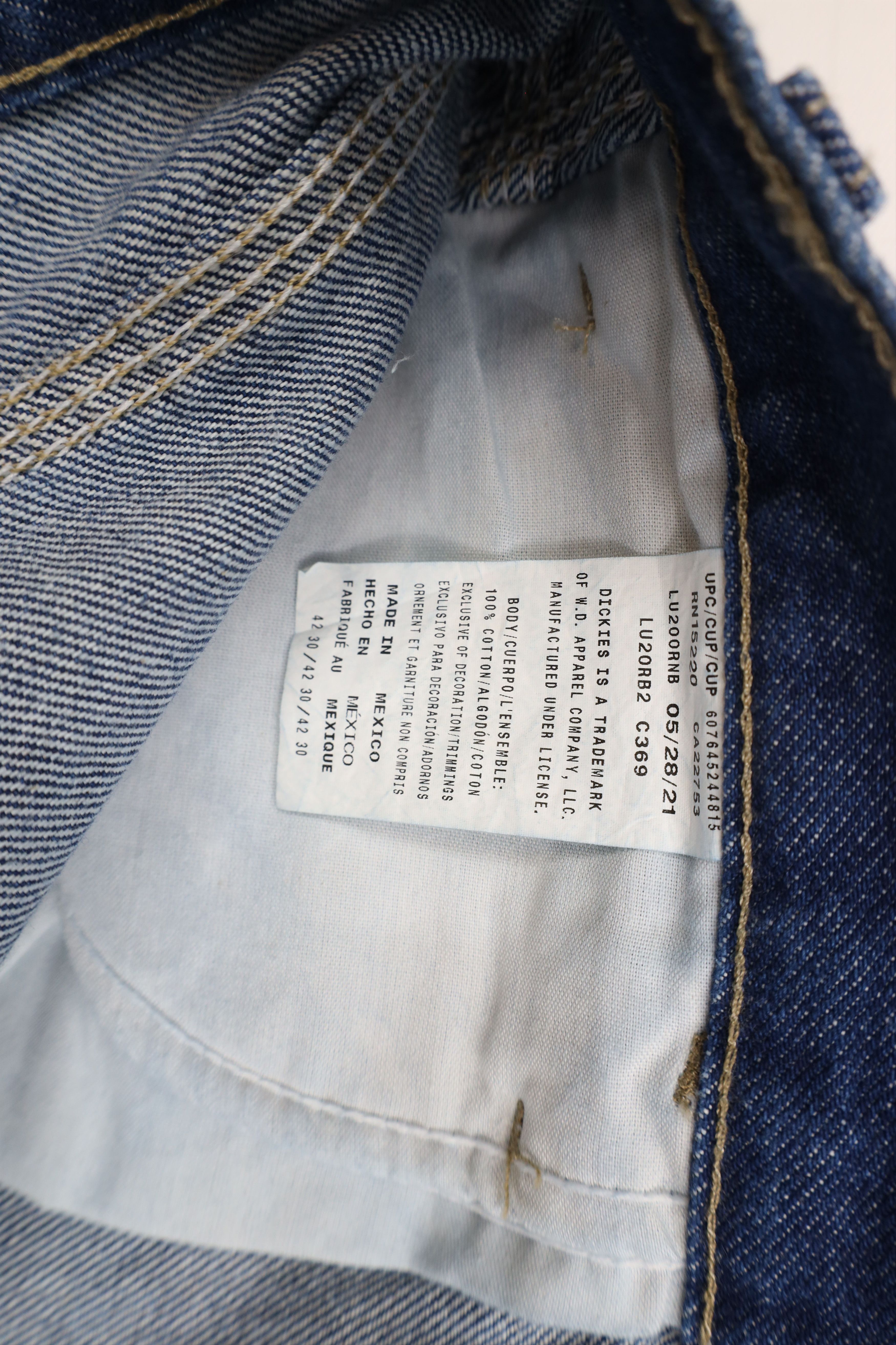 Dickies × Vintage Deadstock Vintage Y2K Dickies Wide Leg Dungaree Denim Jeans Size US 42 / EU 58 - 6 Thumbnail