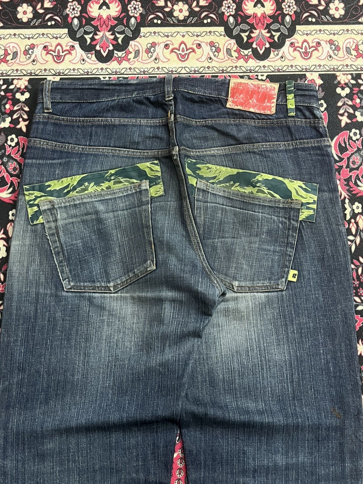 Xlarge Vintage X Large Groover Grand Green Camo Blue Washed Jeans Size US 36 / EU 52 - 9 Thumbnail