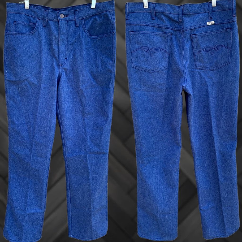Vintage VINTAGE Sheplers Jeans Pants Western Cowboy Style 014070-82 Size 38 Cut 1951 37” Waist Blue Rockabilly Mens Jeans Size US 37 - 1 Thumbnail