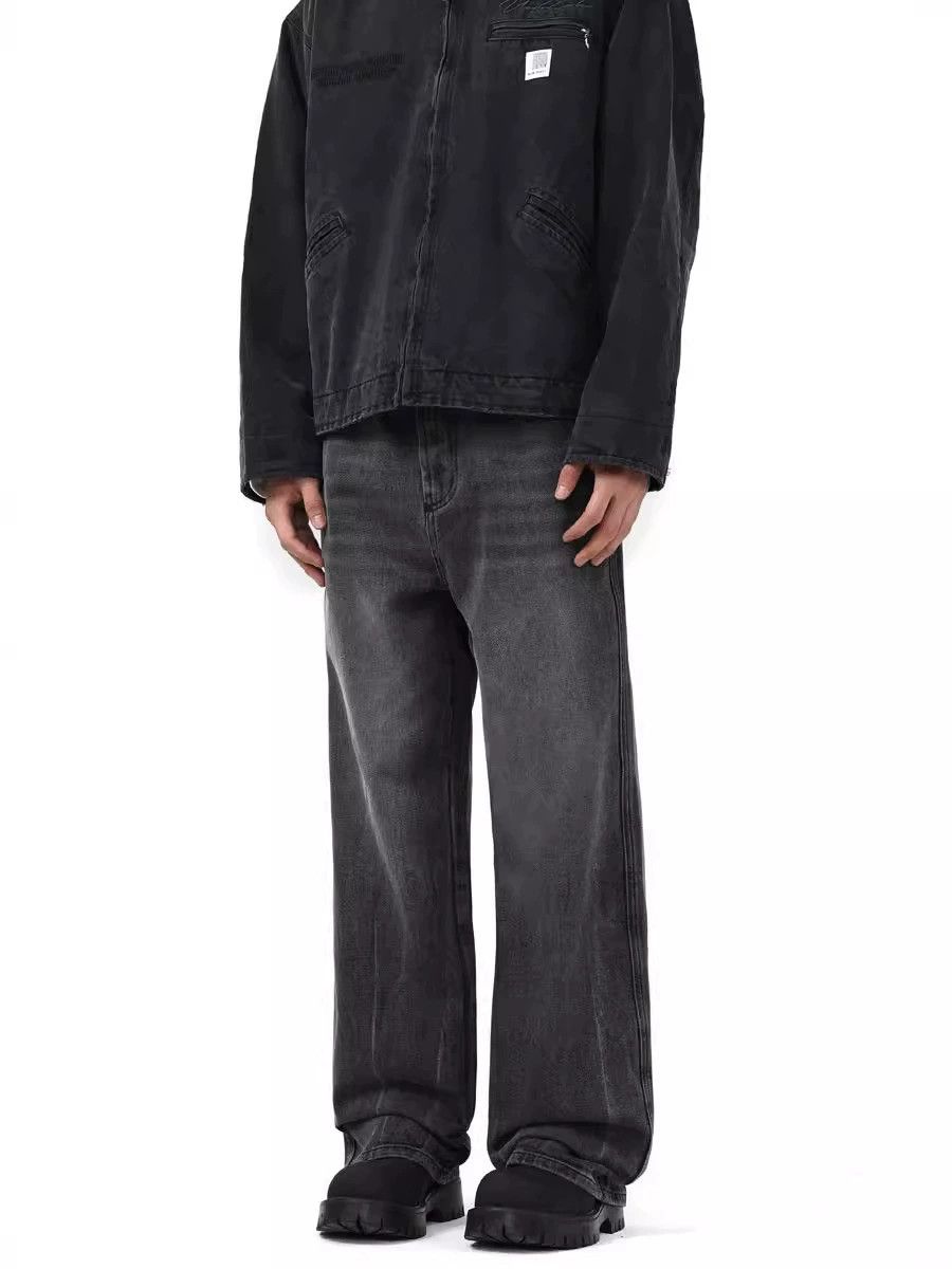 Jean Men's loose straight Cleanfit washed lightning whisker jeans Size US 32 / EU 48 - 3 Thumbnail