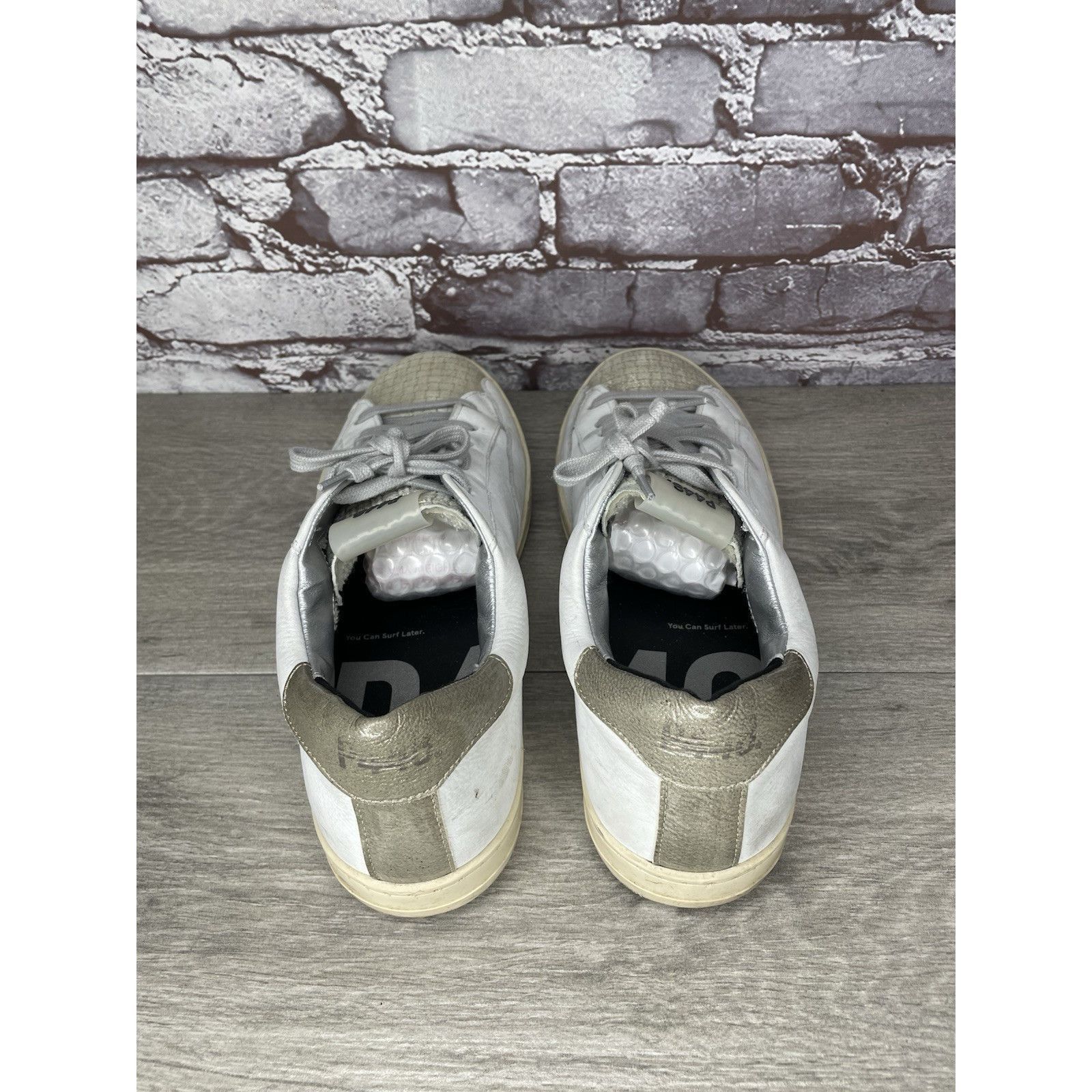 P448 P448 John Kale Bia White Leather Grey Lace Up Casual Sneaker Size US 11 / IT 41 - 5 Thumbnail