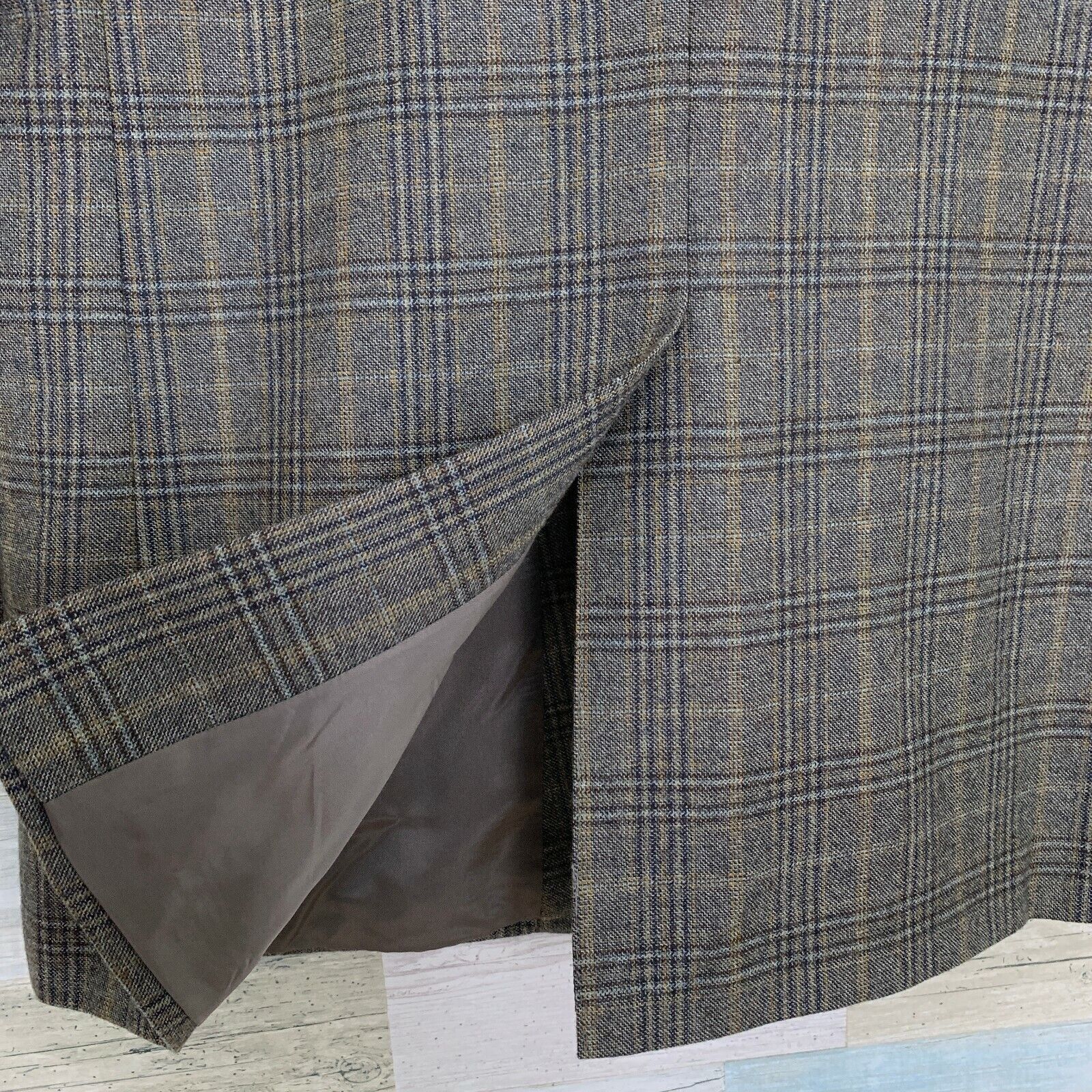 Jos. A. Bank Jos A Bank Wool Sport Coat Jacket Gray Two Button Check 43L Size 42L - 7 Thumbnail
