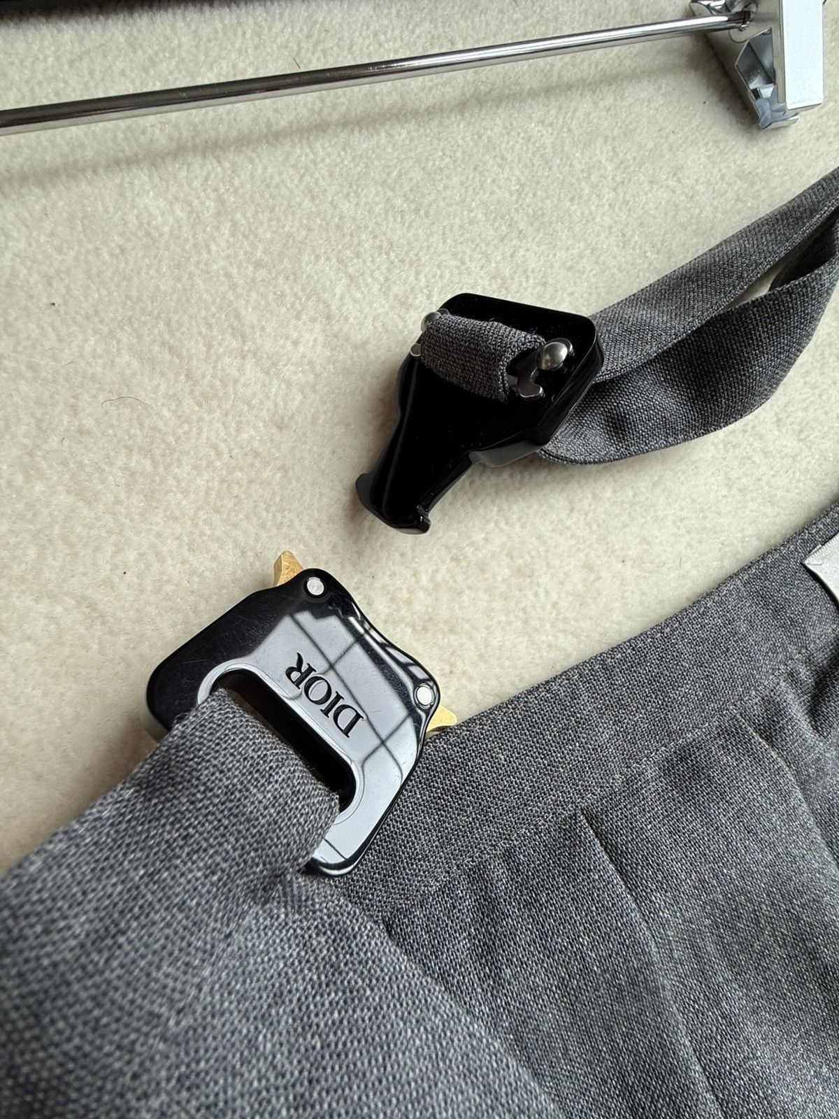 Dior $3.9k FW23 Dior buckle belt kilt skirt Kim Jones grey grail Size ONE SIZE - 10 Thumbnail