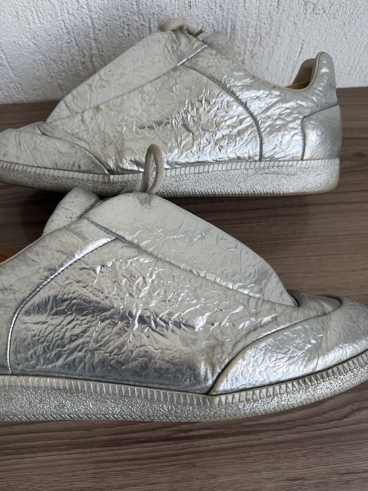 Maison Margiela crinkled metallic silver Future low Size US 11.5 / EU 44-45 - 15 Thumbnail