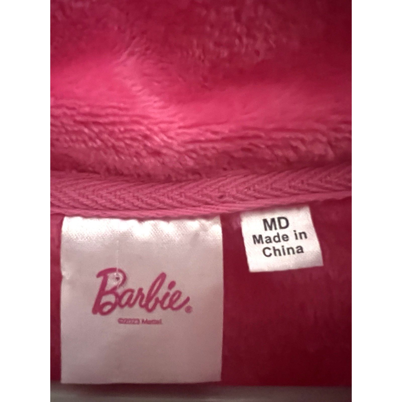 Other Barbie Pink Embroidered Velour 1/4 Zip Pullover Top Shirt M Size M / US 6-8 / IT 42-44 - 7 Thumbnail