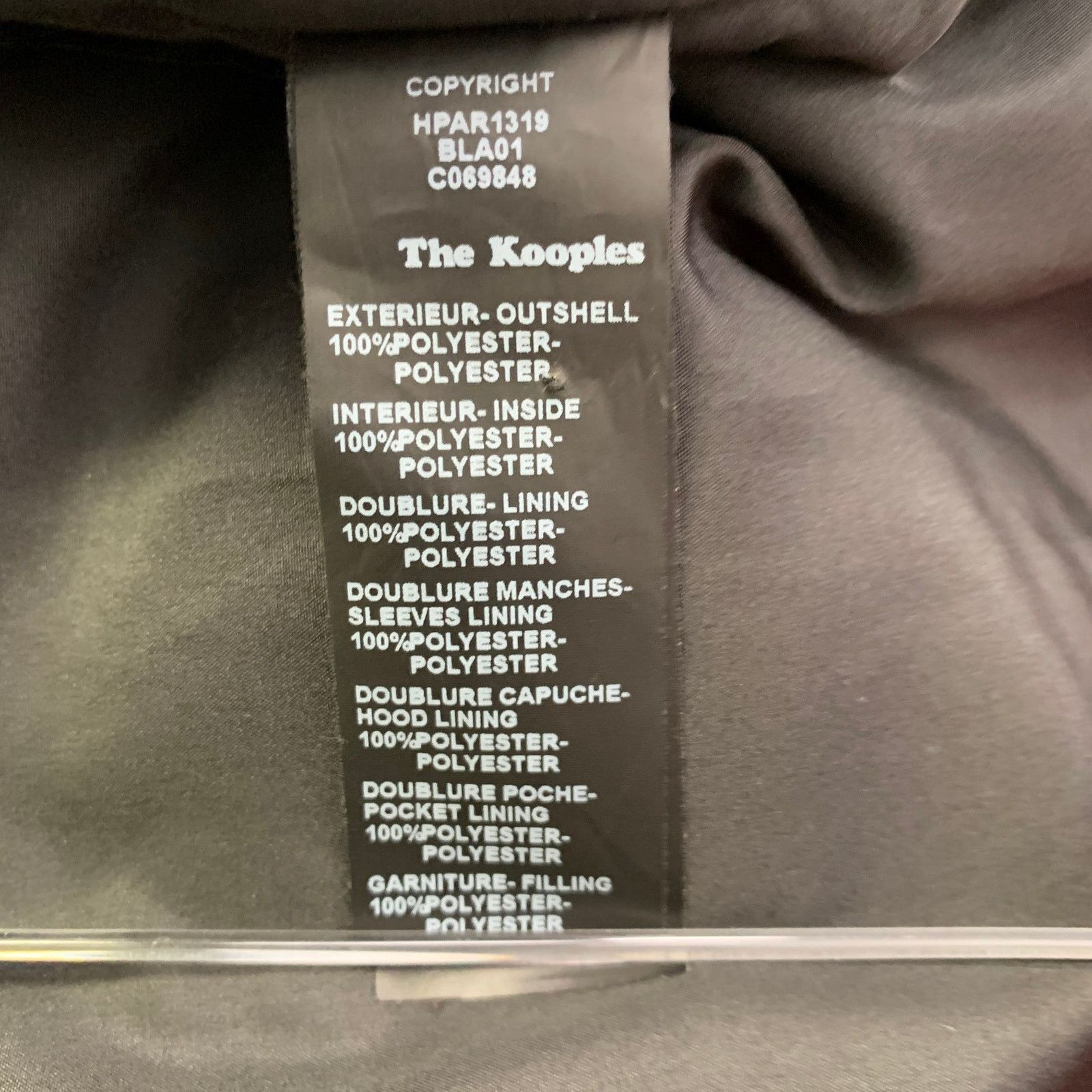 The Kooples THE KOOPLES Size XL Black Polyester Leather Trim Hooded Coat Size US XL / EU 56 / 4 - 8 Thumbnail