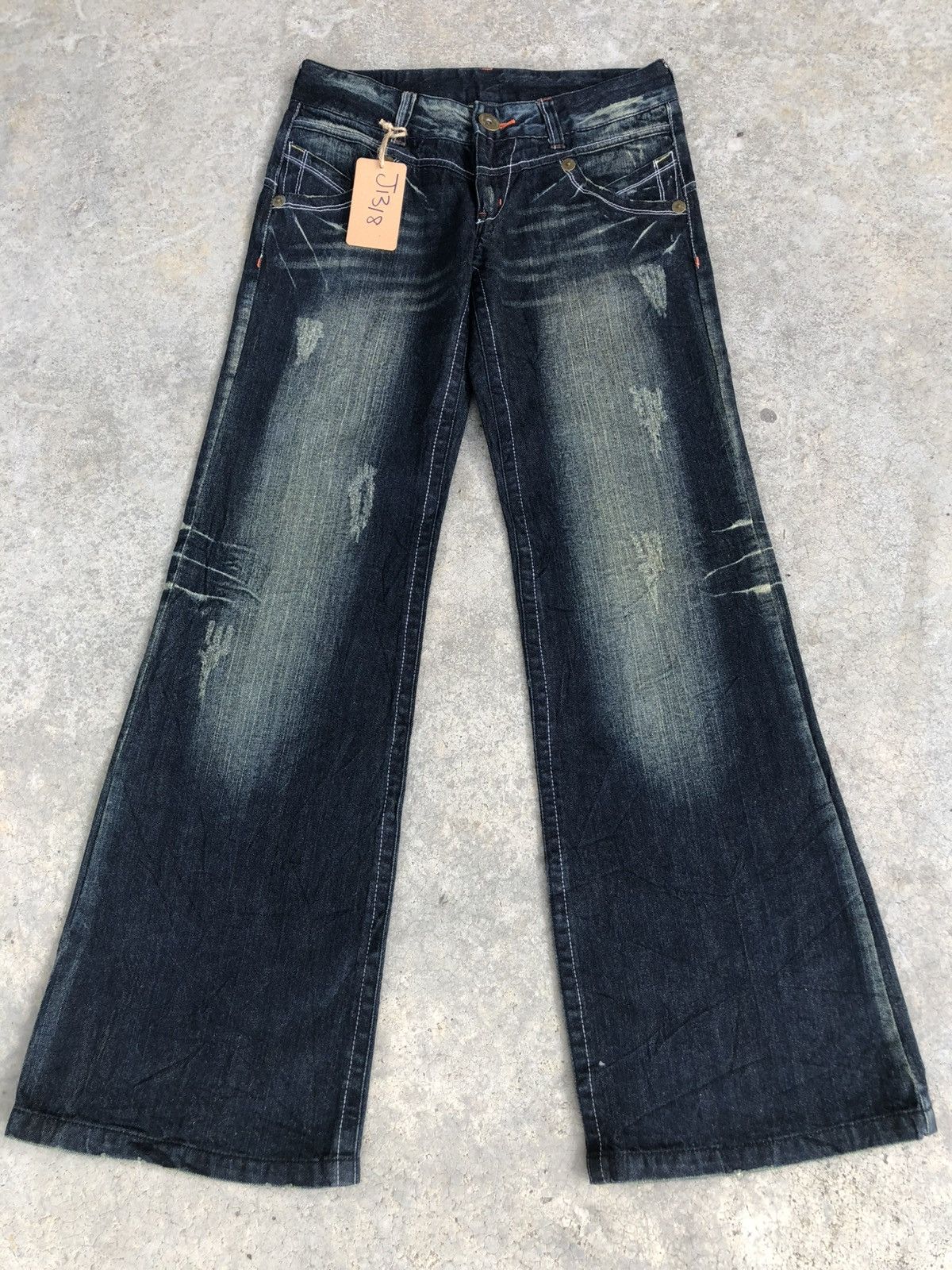 Japanese Oahu Flared Jeans Distressed Jeans