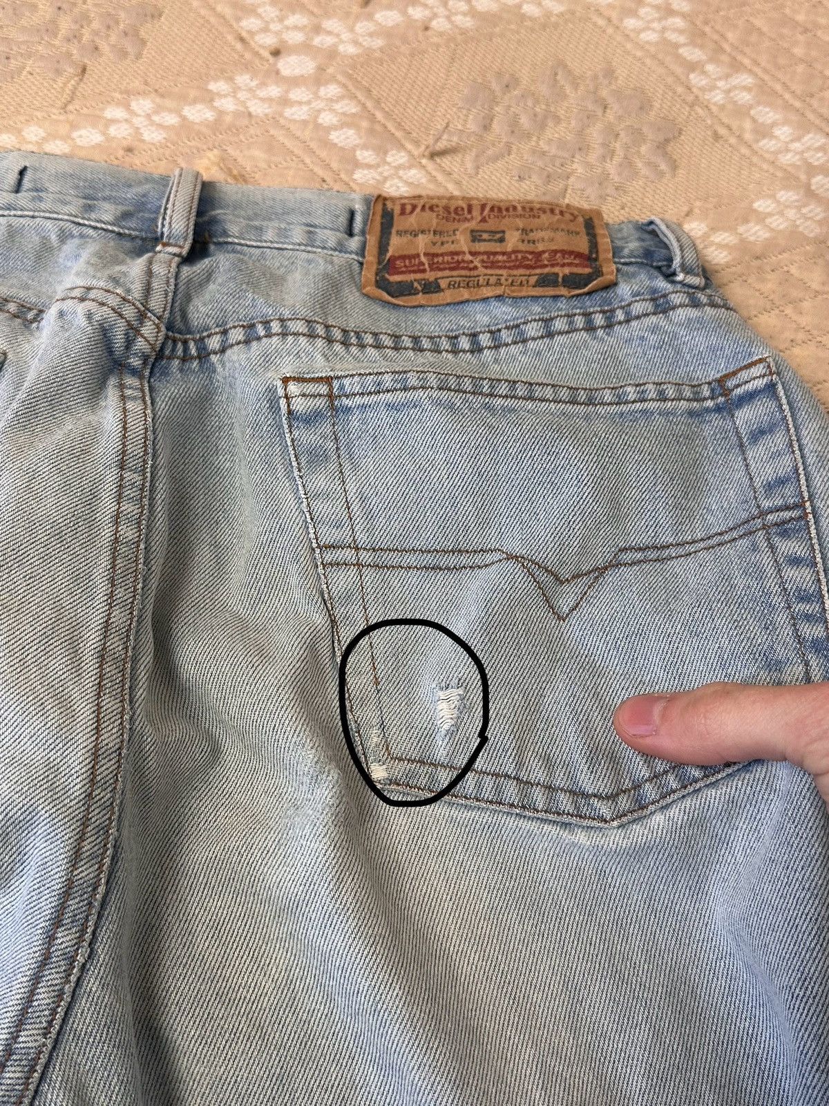 Diesel 🔥 90s Vintage Diesel Distressed Pocket Denim Jeans Y2K Pants Size US 31 - 7 Thumbnail