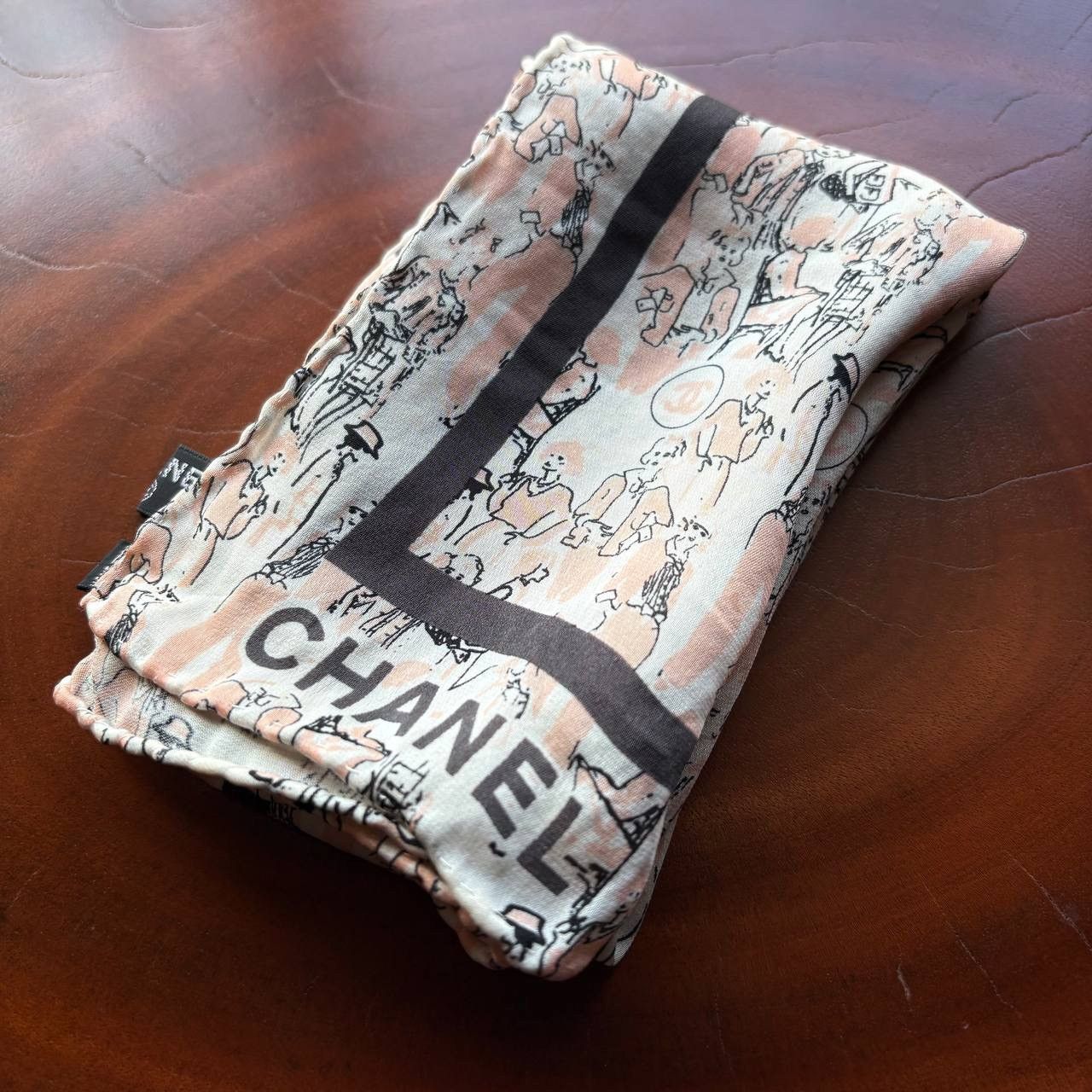 Chanel Pink Silk Handkerchief Bandana