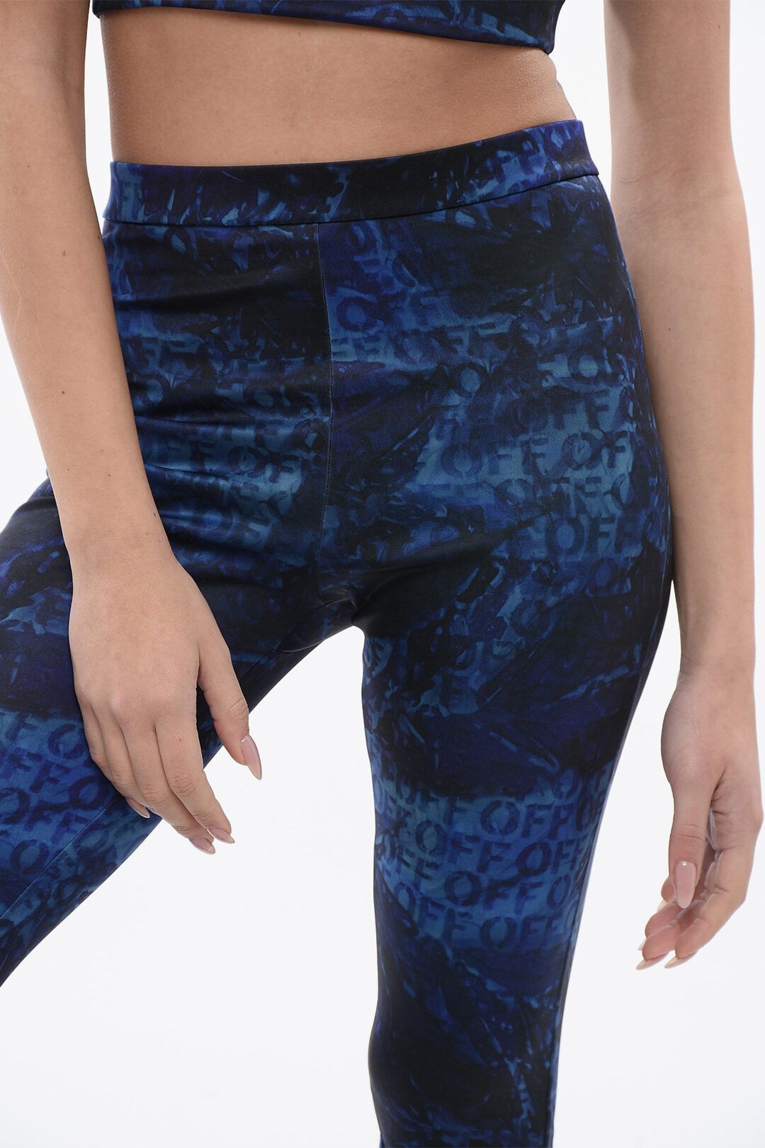 Off-White og1mm1125 Printed Leggings in Blue Size 27" / US 4 / IT 40 - 3 Thumbnail