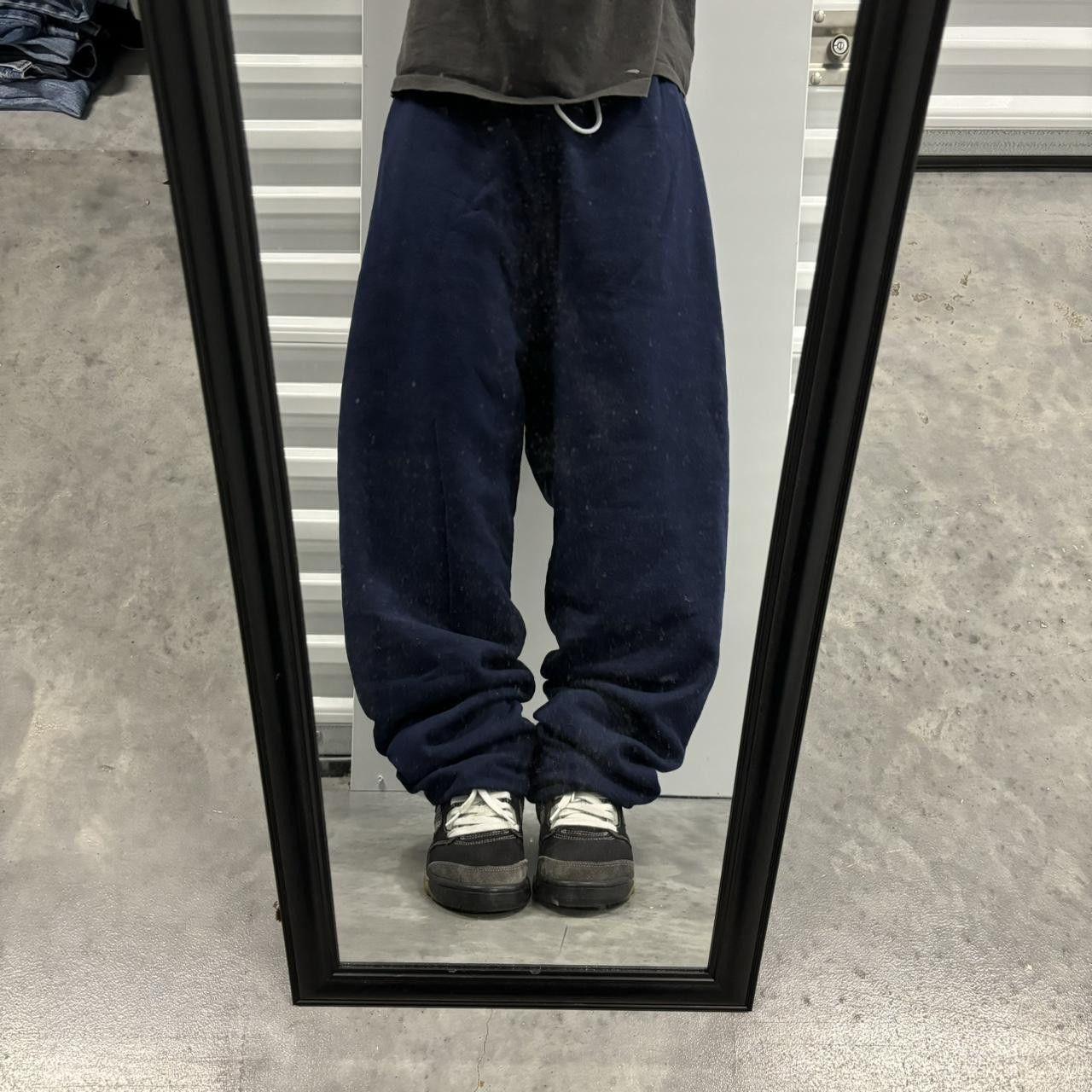 Japanese Brand × Vintage Crazy Vintage Y2K/2000s Baggy Navy Blue Skater Essential Sweatpants! Size US 36 / EU 52 - 1 Thumbnail