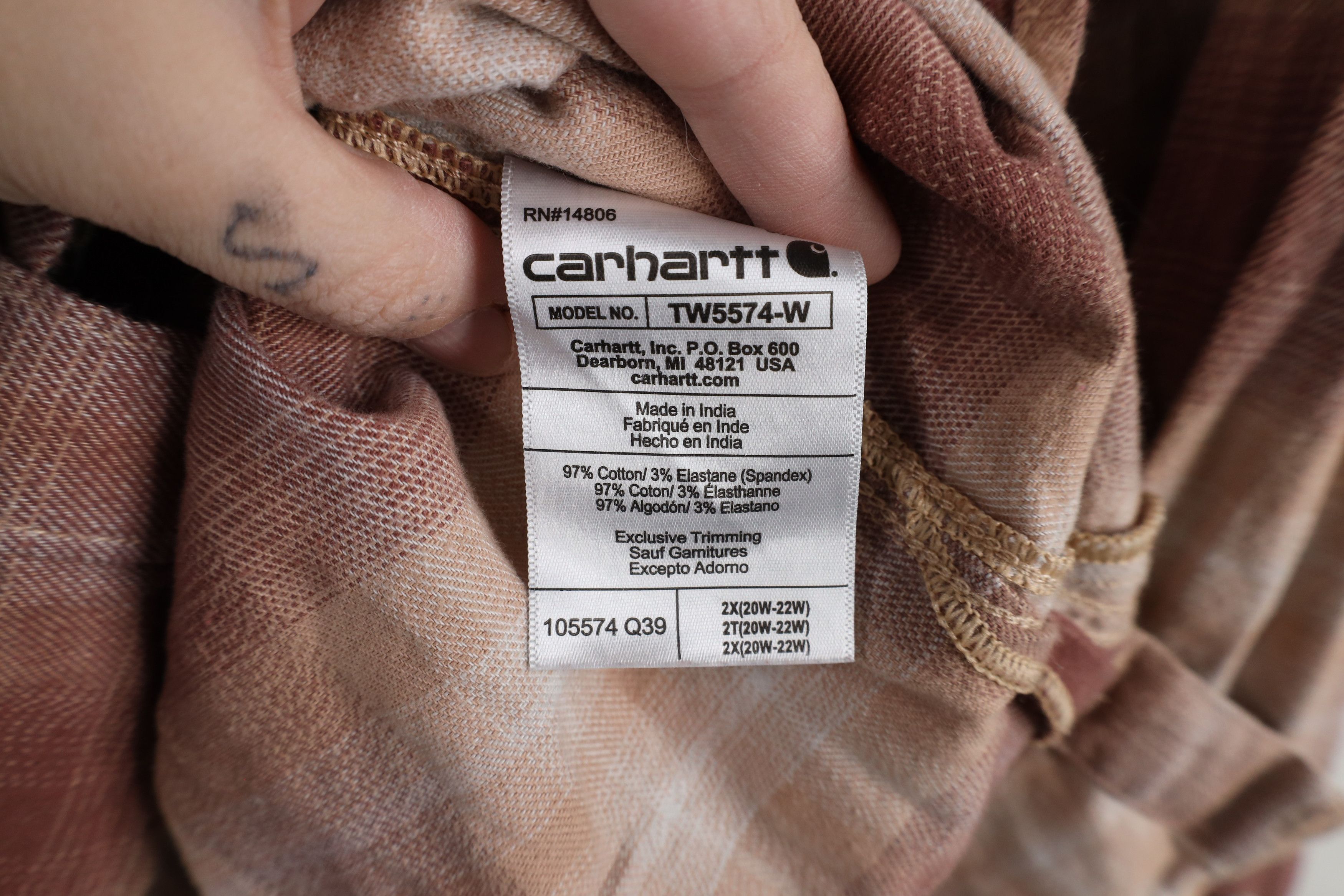 Carhartt × Vintage Vintage Carhartt Rugged Flex Flannel Collared Button Shirt Size XXL / US 16-18 / IT 52-54 - 9 Thumbnail
