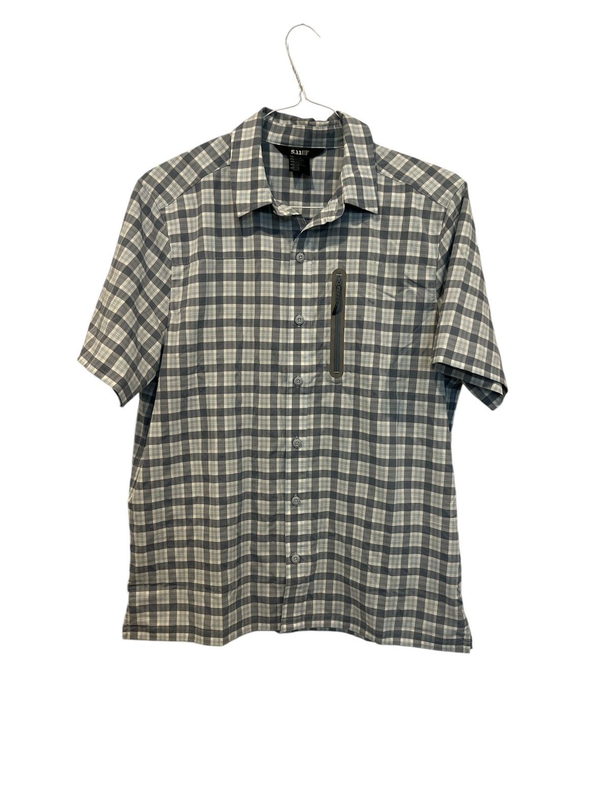 5.11 5.11 Tactical Men’s Plaid Blue Grey Short Sleeve Button Down Size US M / EU 48-50 / 2 - 1 Thumbnail