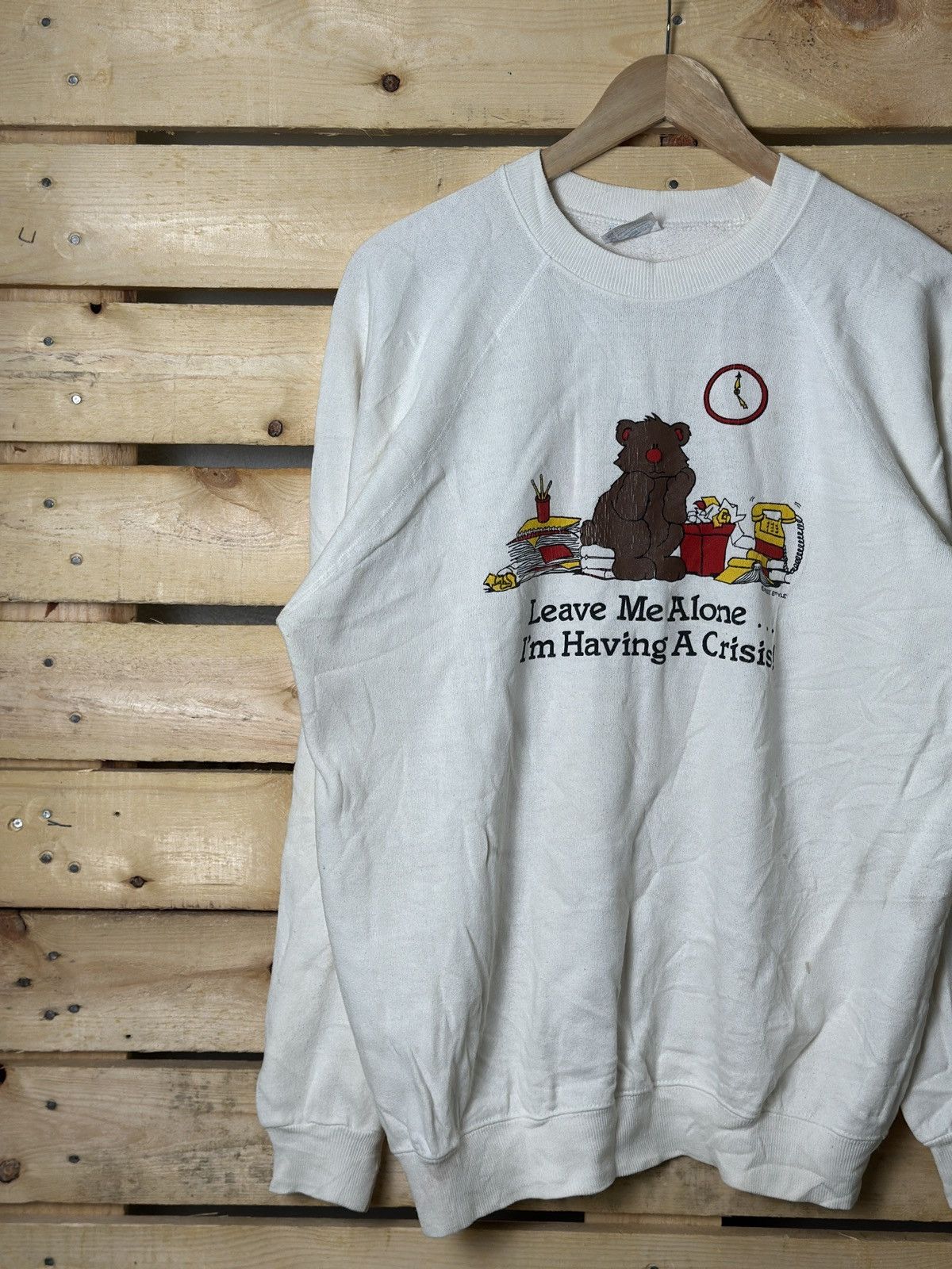 Vintage Vintage Wording Leave Me Alone With Graphic Sweatshirt Size US L / EU 52-54 / 3 - 4 Thumbnail