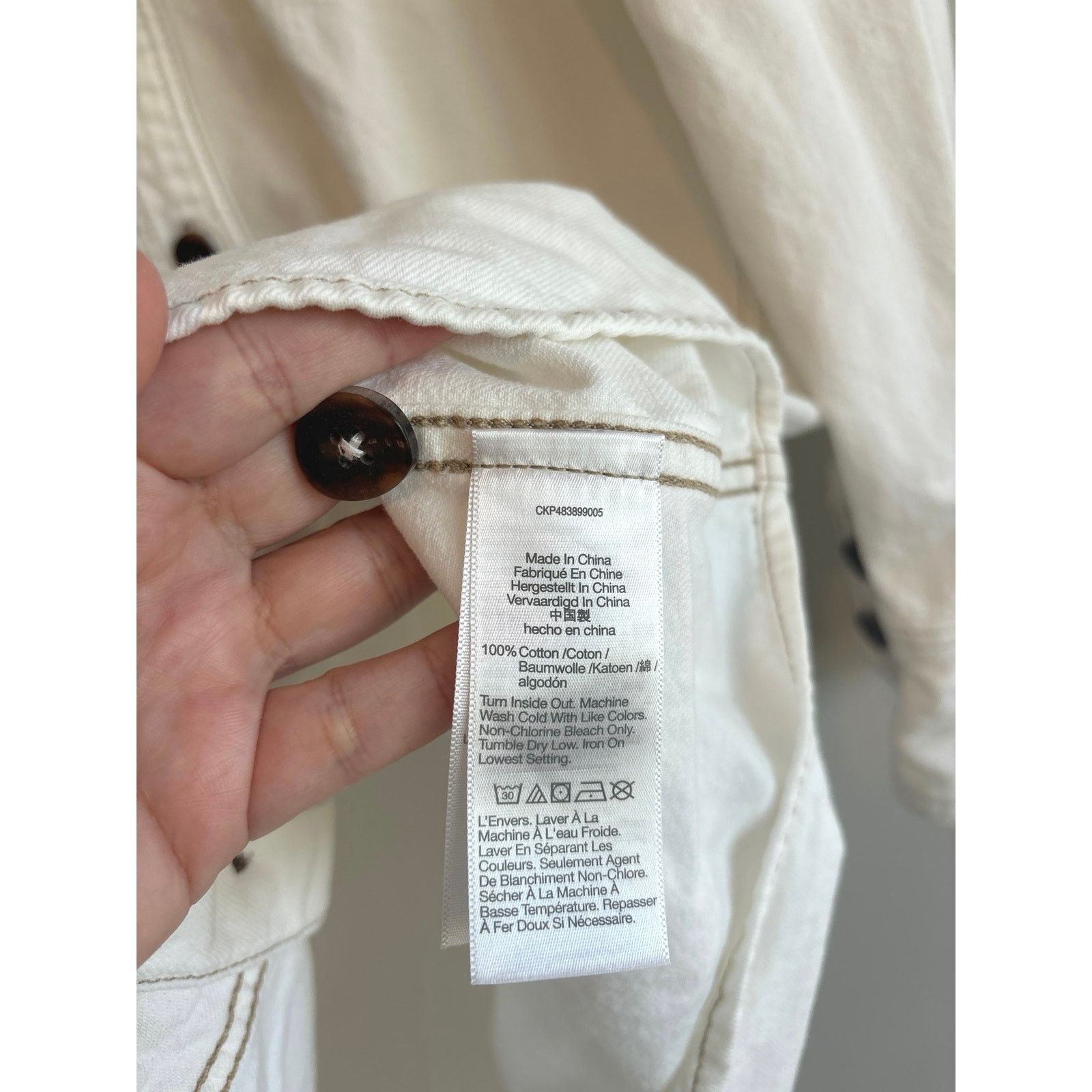 Madewell Madewell Denim Oversized Mini Shirtdress In White Size XS Size XS / US 0-2 / IT 36-38 - 6 Thumbnail