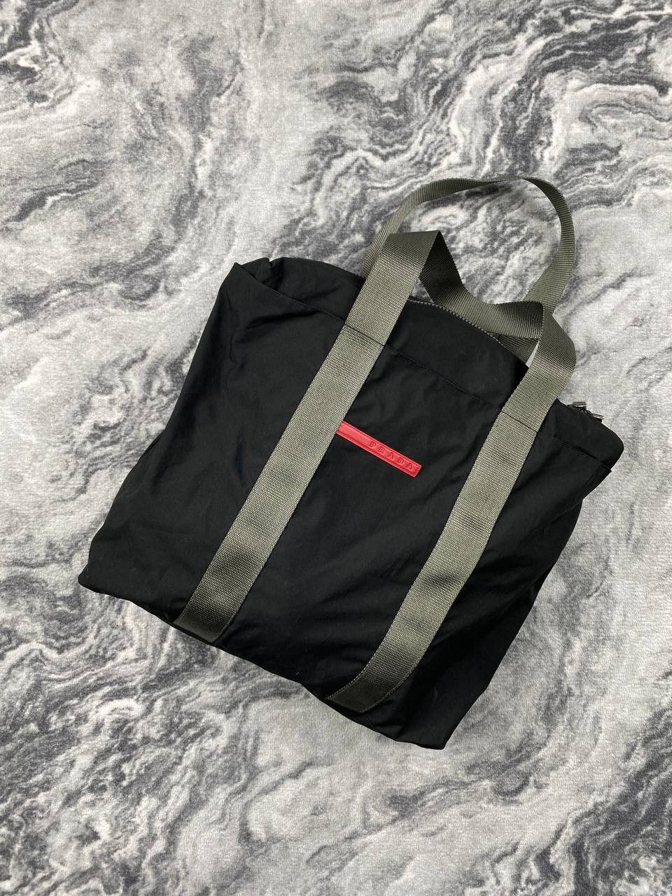 Prada Prada Sport Red Tab Tote Bag Nulon Black Size ONE SIZE - 1 Thumbnail