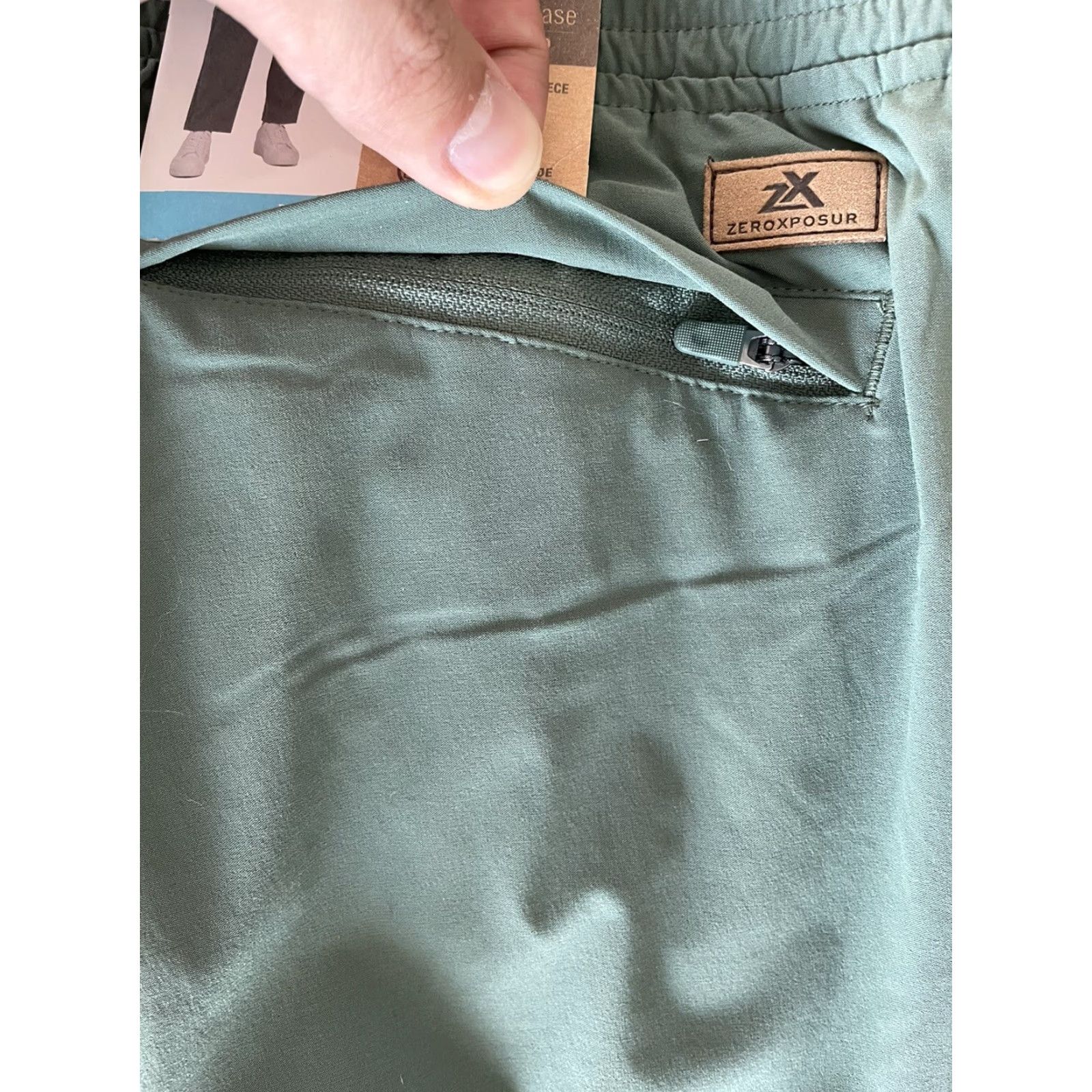 ZeroXposur NWT ZeroXposur Stretch Pull On Pants XL Green Zip Pockets Jogger Women Size XL City Hip Hop 80s 90s Commuter Style Pants Size 40" / US 18 - 7 Thumbnail