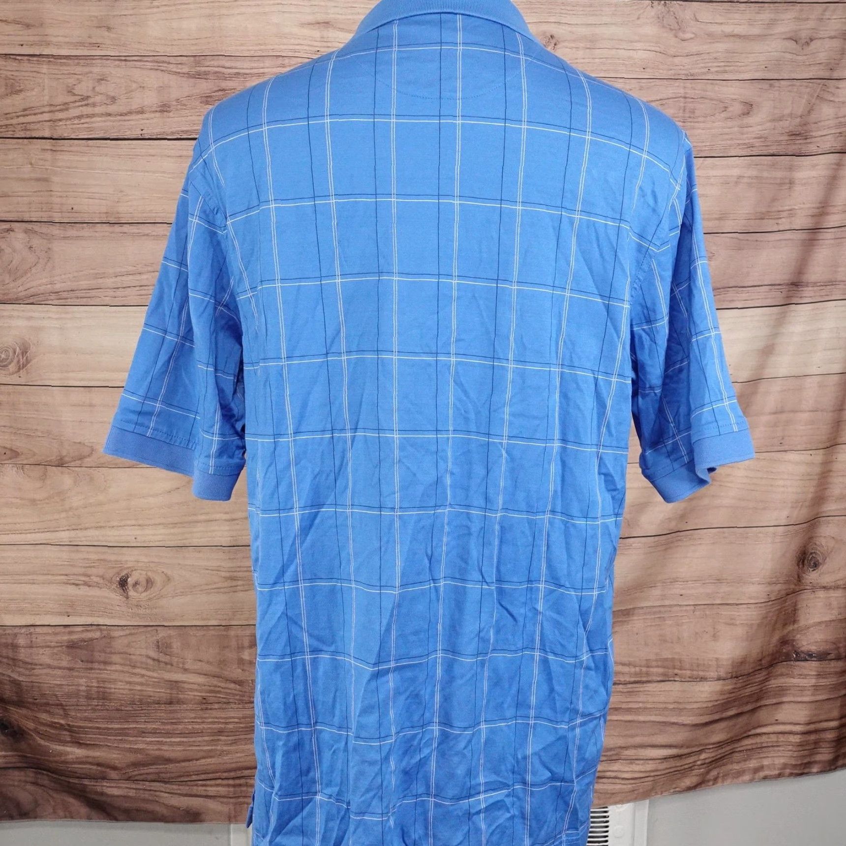 Jos. A. Bank JOS. A. BANK Leadbetter Golf Polo Shirt Men’s Large Blue Windowpane 100% Cotton Short Sleeve Size US L / EU 52-54 / 3 - 4 Thumbnail