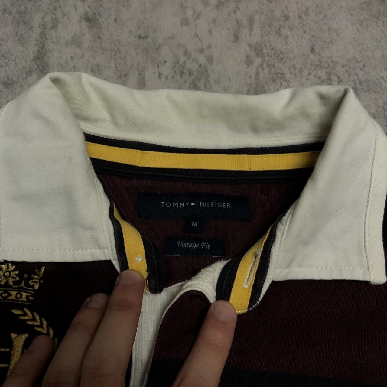 Tommy Hilfiger Tommy Hilfiger striped rugby shirt in black and burgundy Size US M / EU 48-50 / 2 - 4 Thumbnail