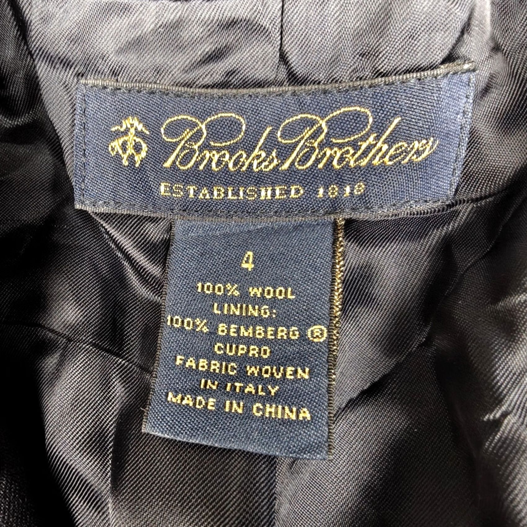 Brooks Brothers Brooks Brothers Blazer Womens 4 Black Wool One Button Lined Suit Jacket Workwear Size S / US 4 / IT 40 - 3 Thumbnail