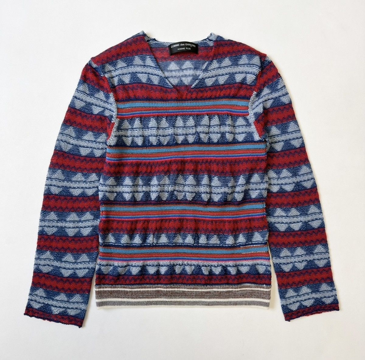 Comme des Garcons S/S 02 Patterned Wool Mixed Tension Sweater Size US M / EU 48-50 / 2 - 2 Thumbnail