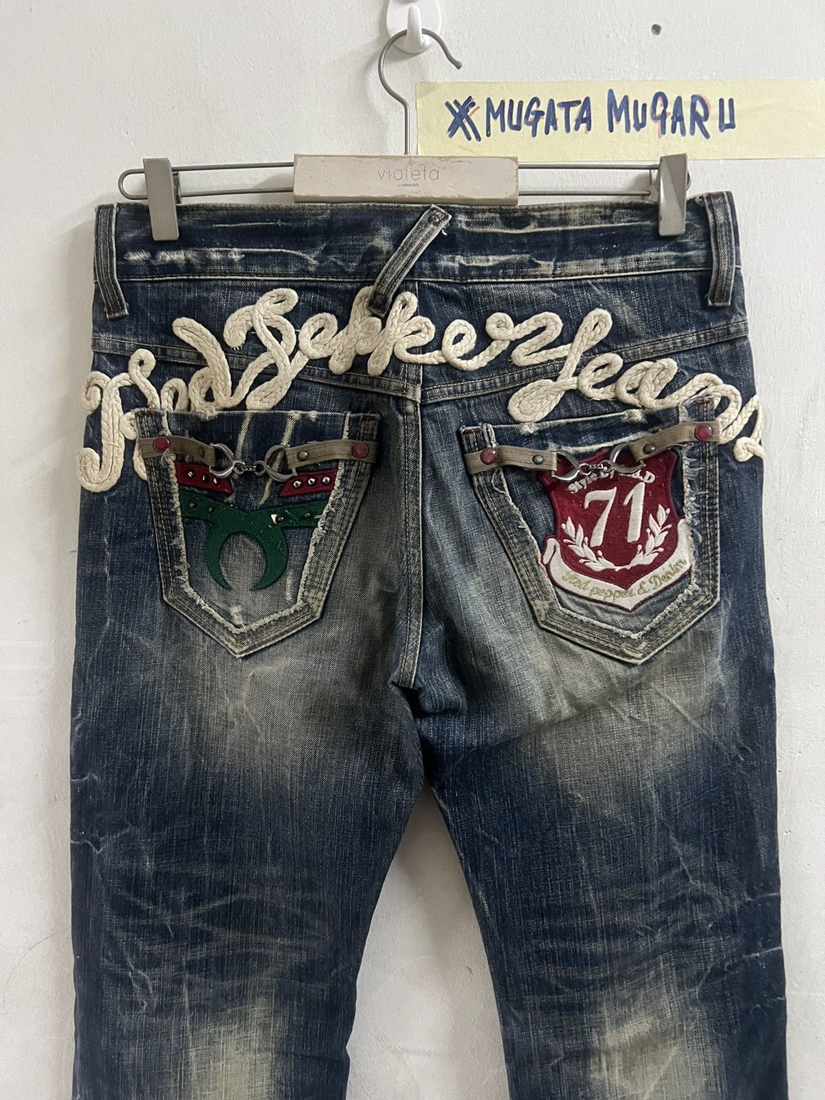 4GSELLER × Japanese Brand THRASHED RED PEPPER DISTRESSED DENIM PANT Size US 31 - 12 Thumbnail