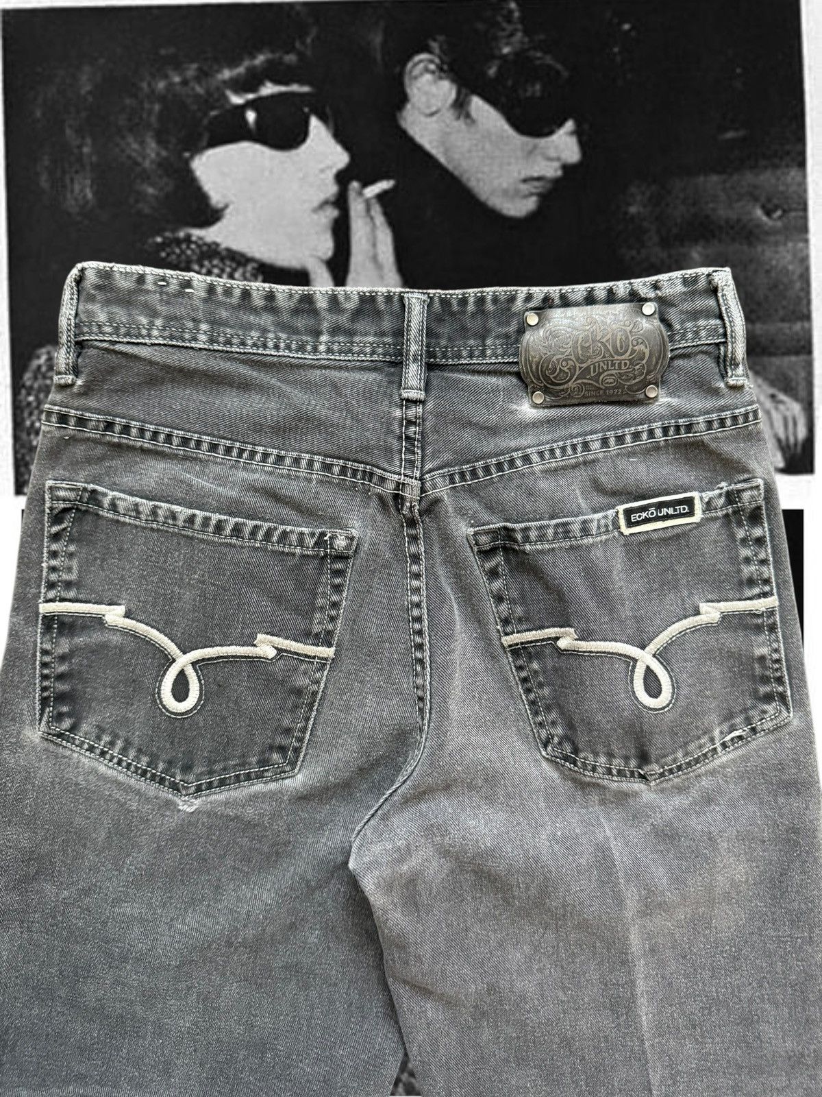 Ecko Unltd. Eclo Unltd Dark Grey Wash Jeans Size US 30 / EU 46 - 5 Thumbnail