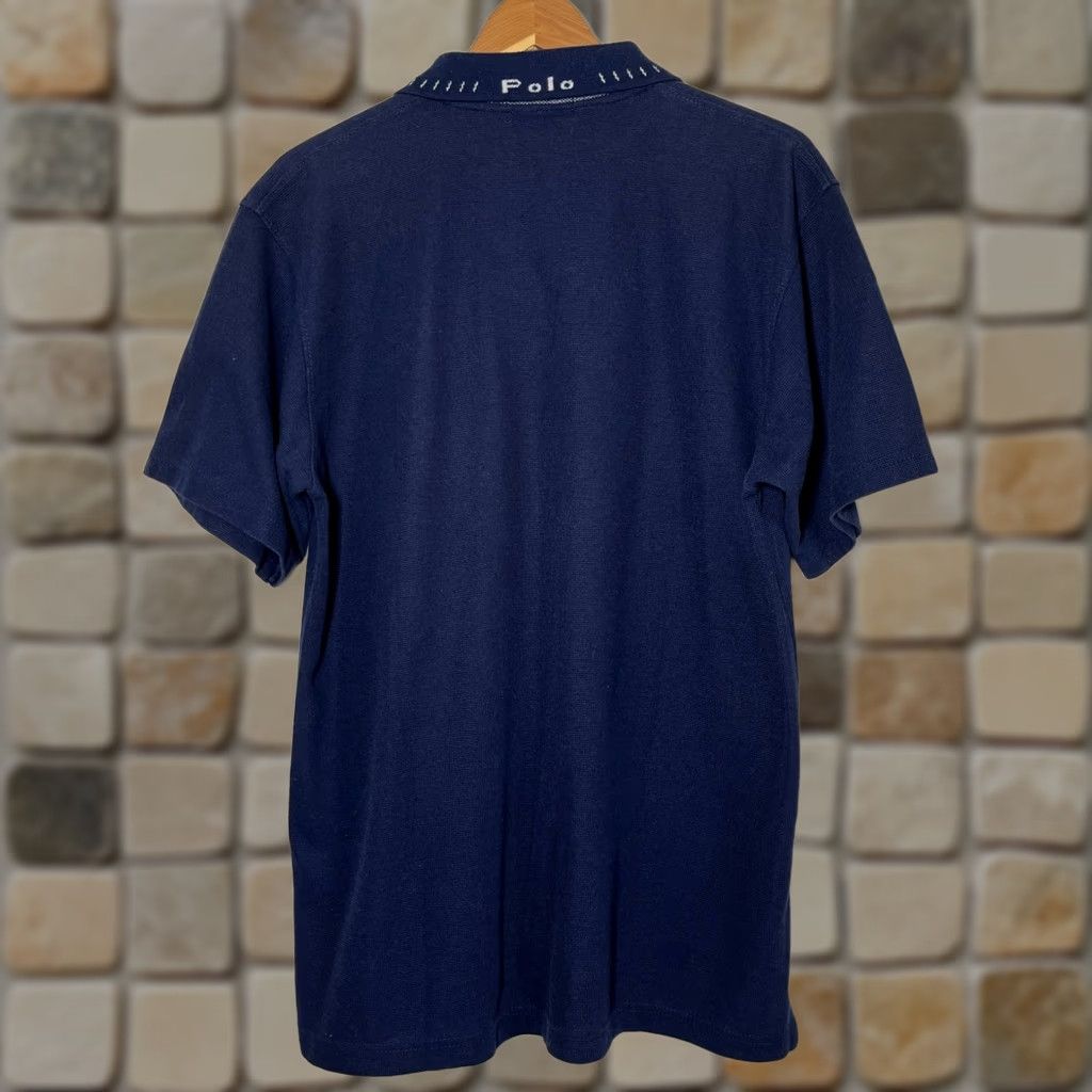 Polo Ralph Lauren Polo Ralph Lauren Polo Shirt Mens 90s Vintage V-Neck Short Sleeve Navy XL Made in USA Size US XL / EU 56 / 4 - 1 Thumbnail