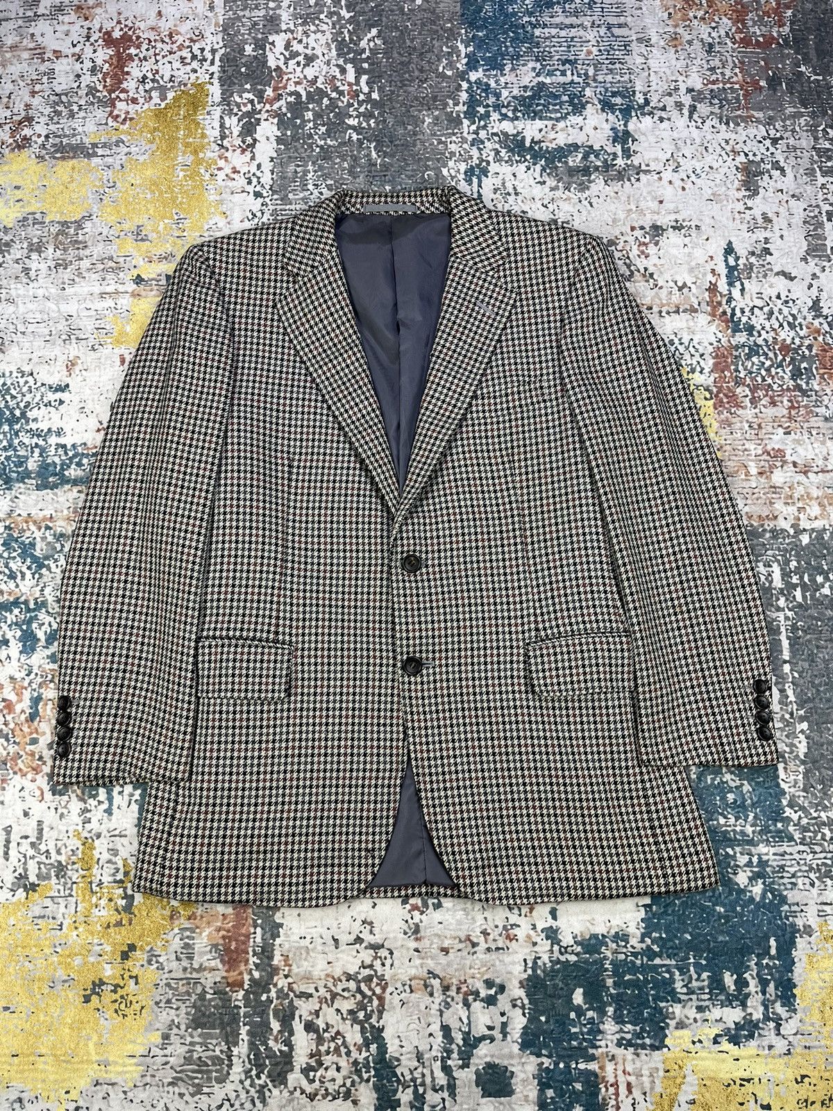 Burberry Vintage Burberrys Houndstooth Check Blazer Size US M / EU 48-50 / 2 - 1 Thumbnail