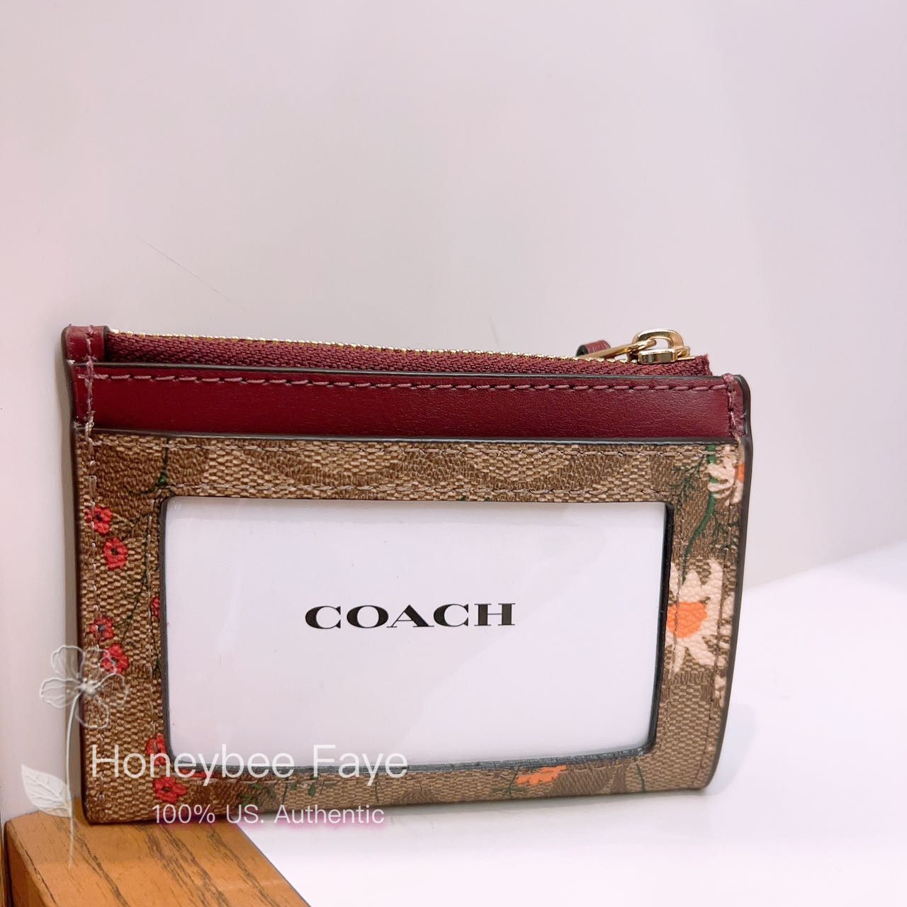 Mini Skinny Id Case In Signature Canvas With Wildflower