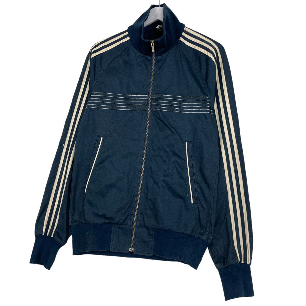 Adidas × Other 💥NAVY ADIDAS STRIPED TRACKTOP JACKET Size US L / EU 52-54 / 3 - 2 Thumbnail