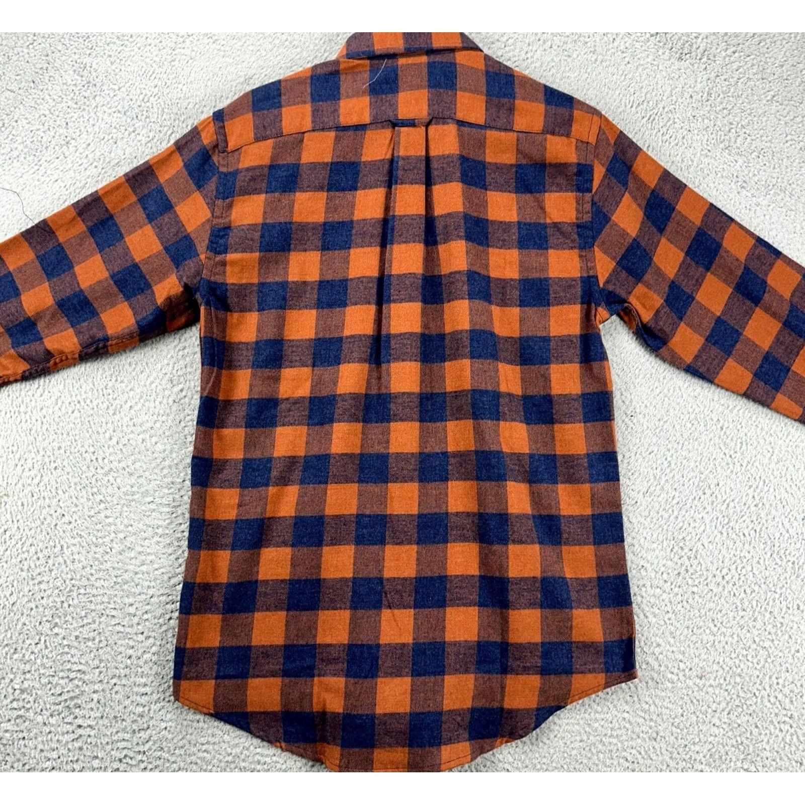 Izod VINTAGE Izod Flannel Shirt Mens Small Orange Blue Check Stratton Button Down Adult NEW Size US S / EU 44-46 / 1 - 4 Thumbnail