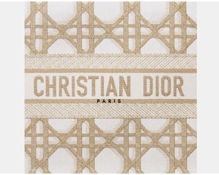 Dior o1w1db10325 Size: OS / M1296 Medium Tote Bag in White & Gold Size ONE SIZE - 5 Thumbnail