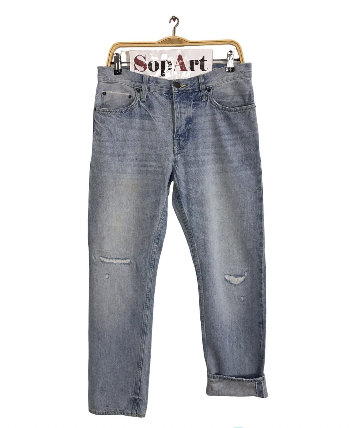 Japanese Brand × Vintage Vintage Goodfellow Selvedge Distressed Denim Jeans Size US 32 / EU 48 - 1 Thumbnail