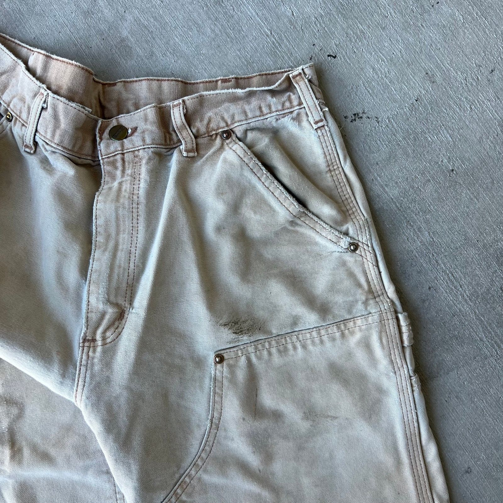 Carhartt × Vintage Carhartt faded brown double knee work wear carpenter pants Size US 31 - 8 Thumbnail