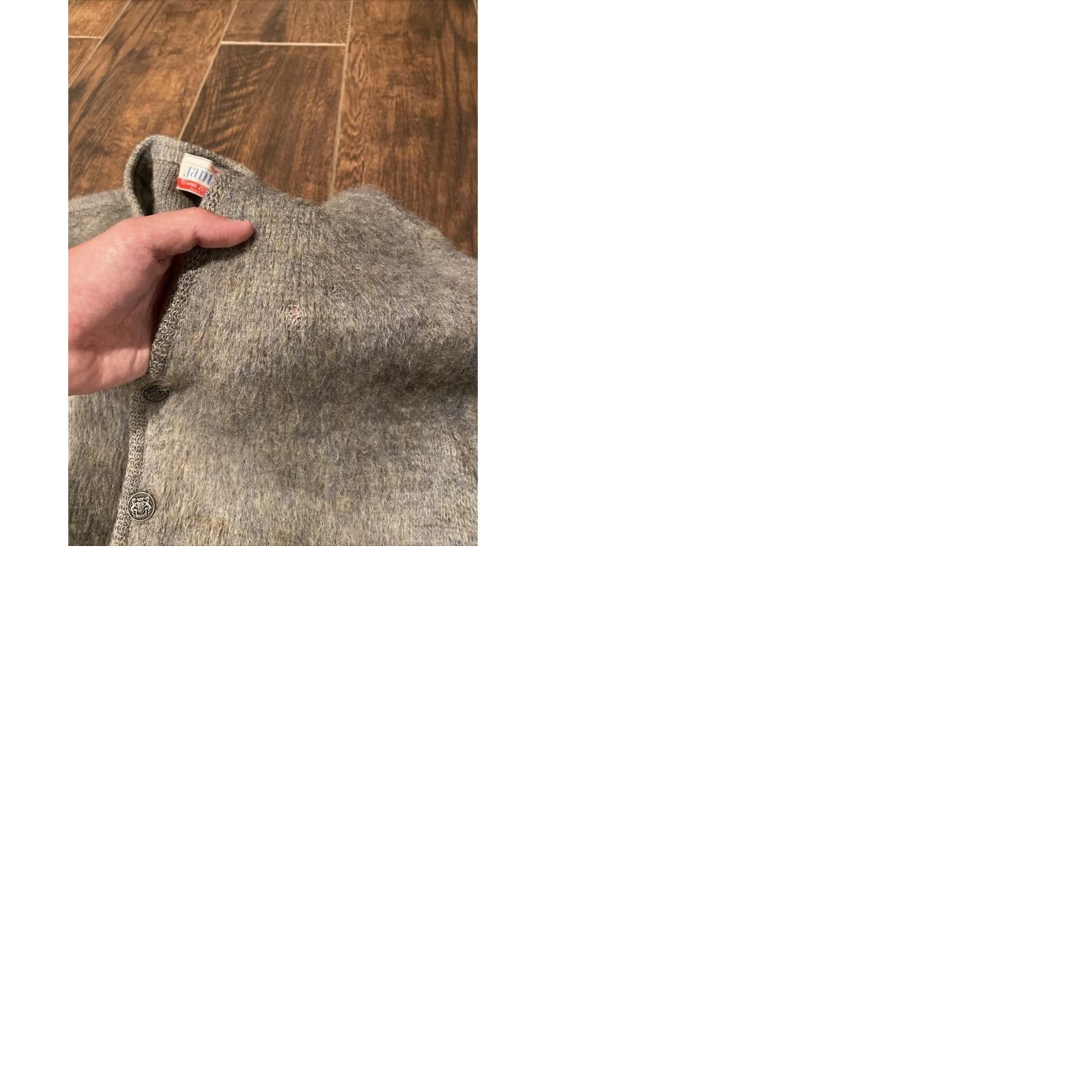 Jantzen VINTAGE Jantzen Cardigan Mohair Wool Blend XL Kurt Mens SIZE XL Gray Green FUZZY 1960s Size US XL / EU 56 / 4 - 9 Thumbnail