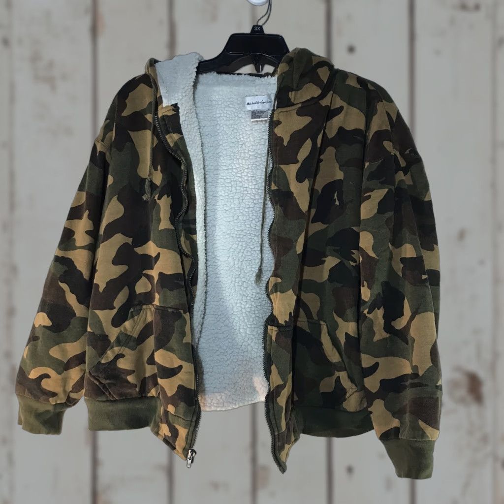 Vintage Michelle Louise Camo Sherpa Lined Full Zip Hooded Jacket Mens Size L Size US L / EU 52-54 / 3 - 1 Thumbnail