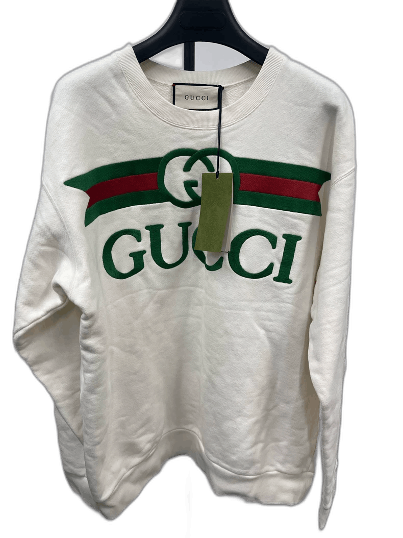 Gucci GUCCI Embroidered Logo Long Sleeve Sweatshirt Size US M / EU 48-50 / 2 - 1 Thumbnail