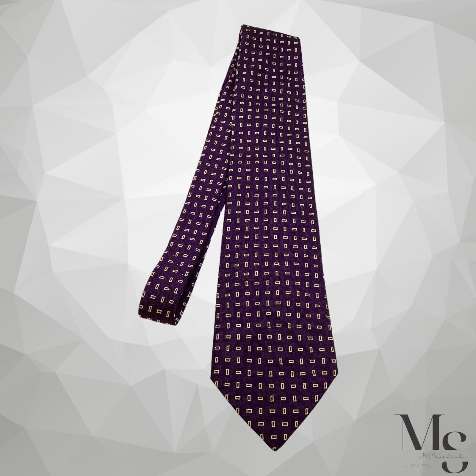 Polo Ralph Lauren POLO BY RALPH LAUREN Purple Geometric Tie Hand Made In Germa Size ONE SIZE - 4 Thumbnail