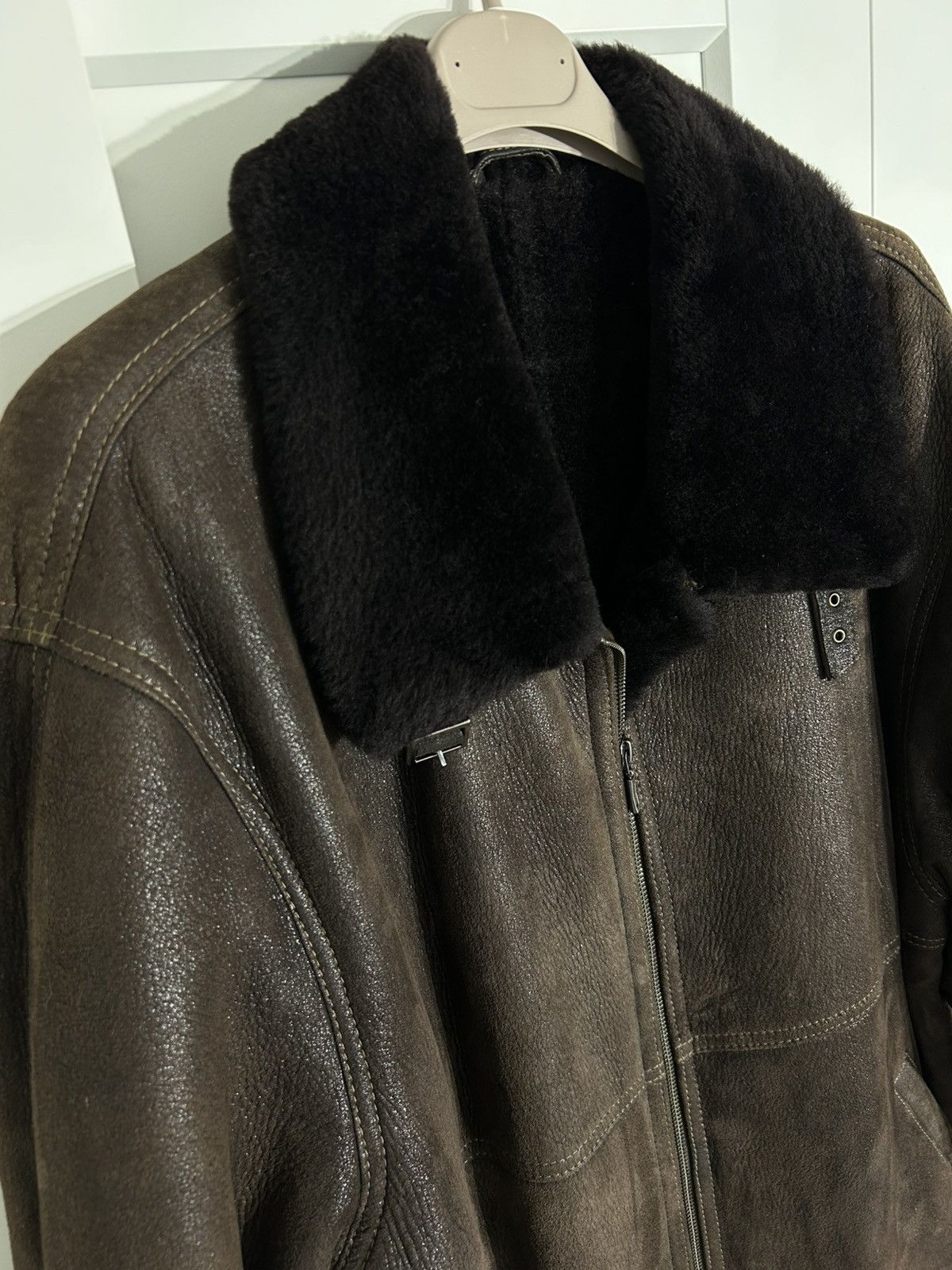 Other Mens Jacket Pilot natural Sheepskin leather XL Size US XL / EU 56 / 4 - 2 Thumbnail
