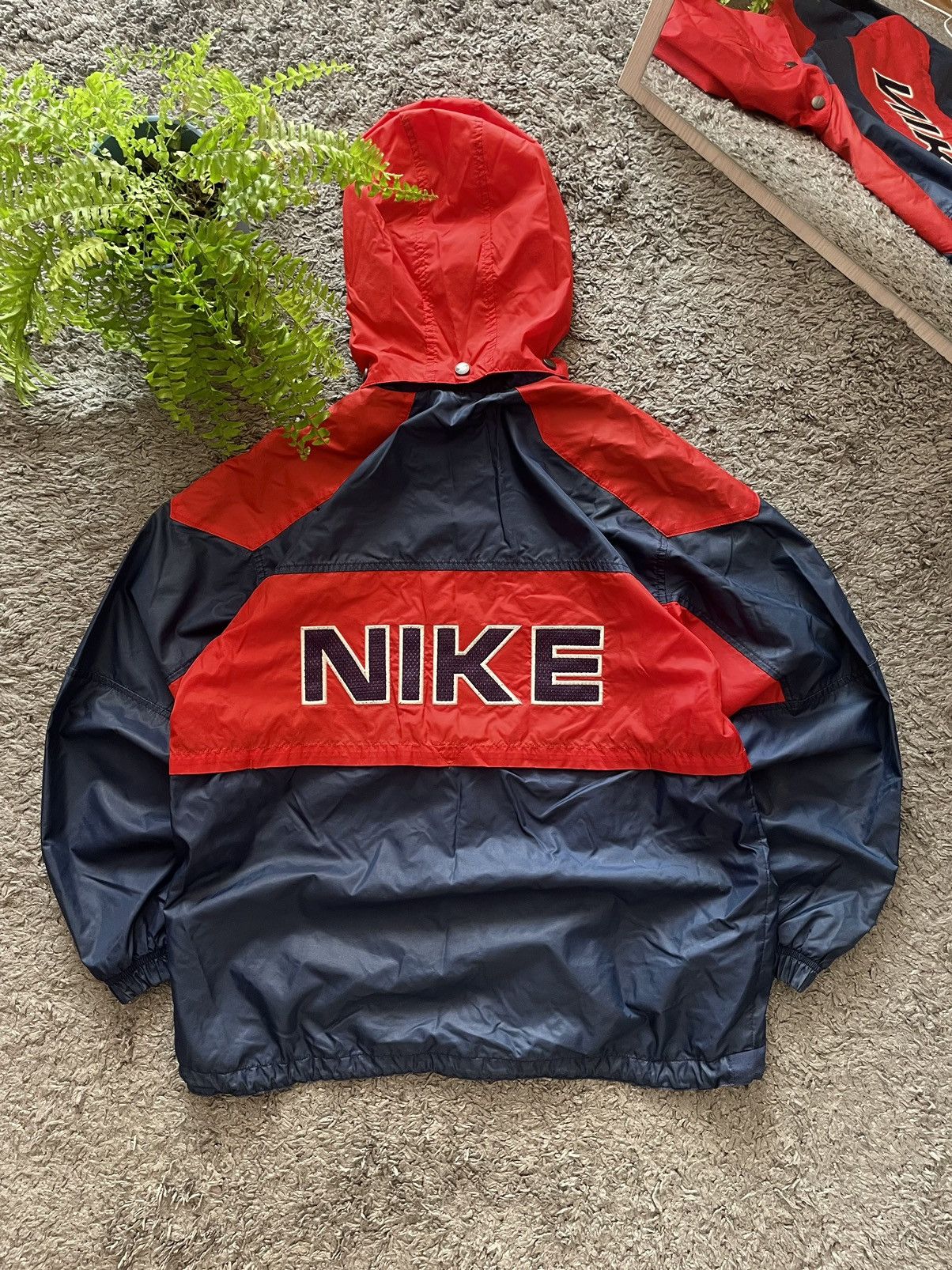 Nike × Vintage 90s Nike Vintage Light Jacket Streetwear Big Logo Swoosh Size US L / EU 52-54 / 3 - 1 Thumbnail