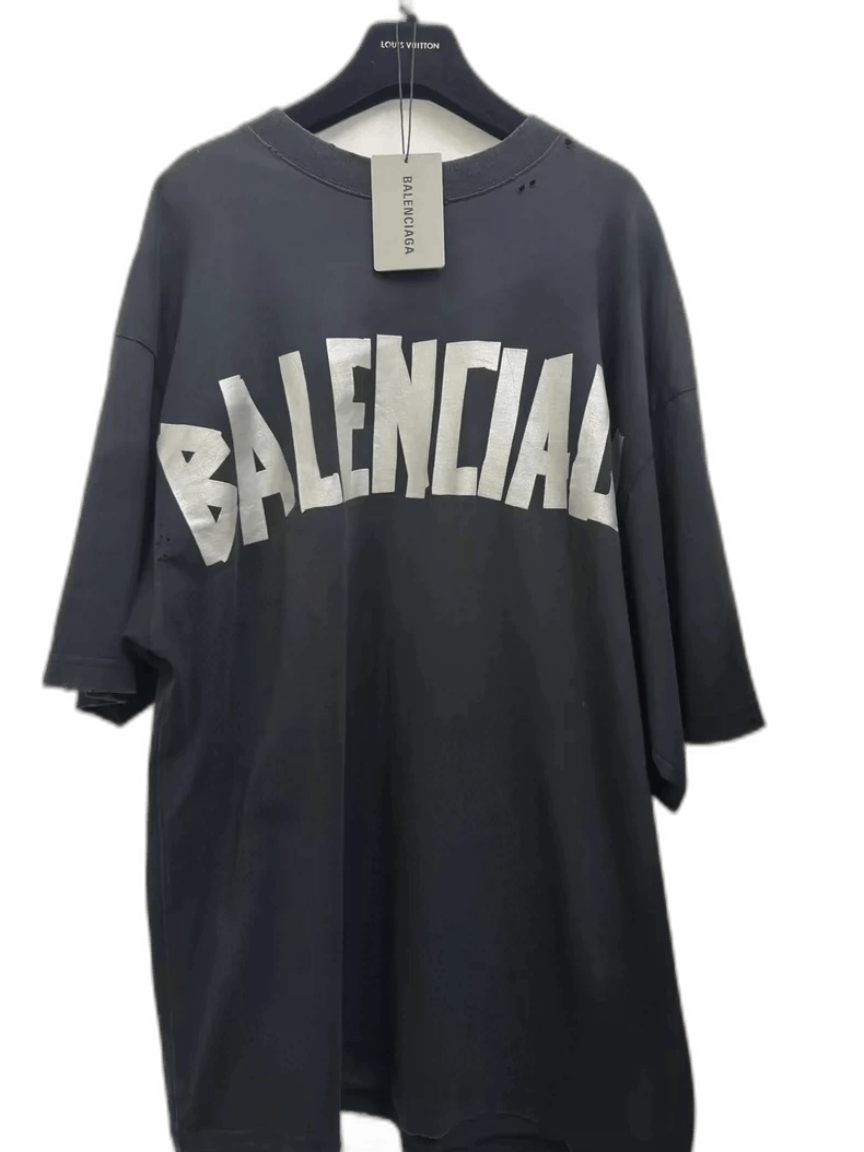 Balenciaga Balenciaga Black Silver Logo Short Sleeve TShirt-2506 Size US XL / EU 56 / 4 - 1 Thumbnail