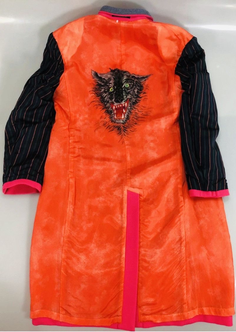 Yohji Yamamoto YYPH 🇯🇵 Pink Wool Yuzen Dyed Wolf Reversible Chester coat 3 Size US L / EU 52-54 / 3 - 10 Thumbnail