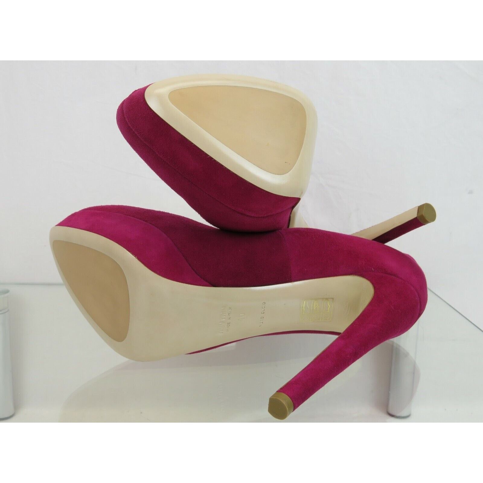 Miu Miu 5IP355 BURGUNDY SUEDE CLASSIC PLATFORM HEEL PUMPS 40 ITALY Size US 10 / IT 40 - 11 Thumbnail