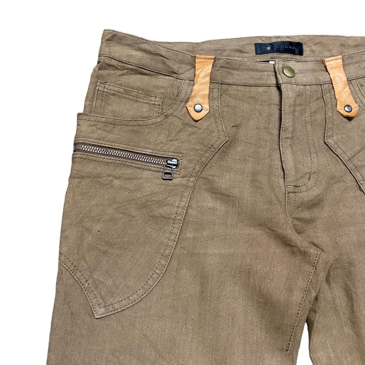 Japanese Brand Japanese Brand Gtreat Leather Trimmed Cargo Flare Pants Size 30" / US 8 / IT 44 - 4 Thumbnail
