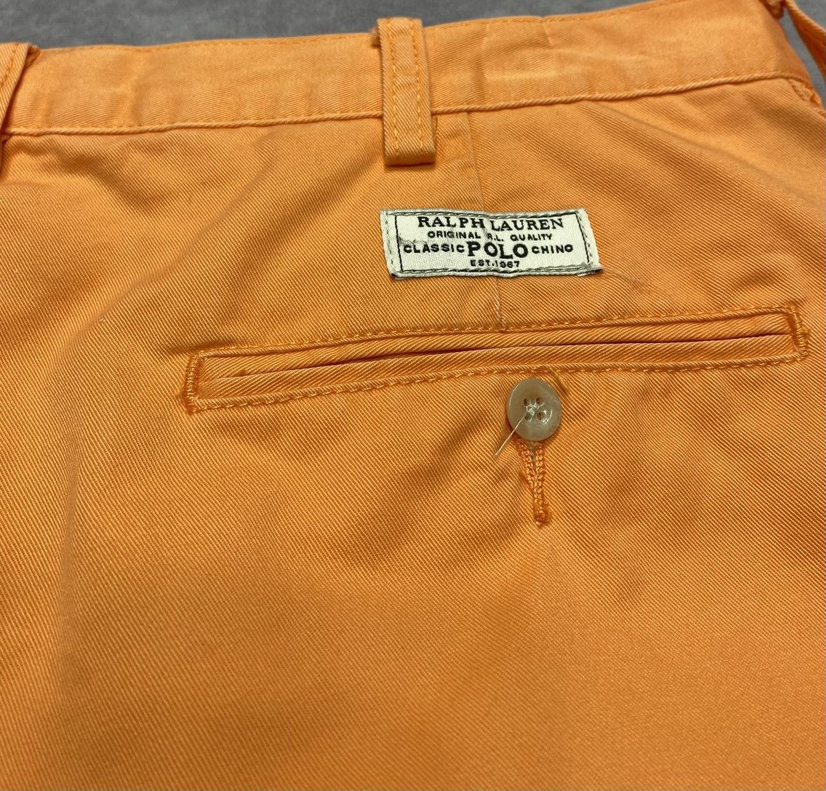 Polo Ralph Lauren 90’s Vintage Polo Ralph Lauren Orange Classic Chino Shorts Size US 35 - 4 Thumbnail